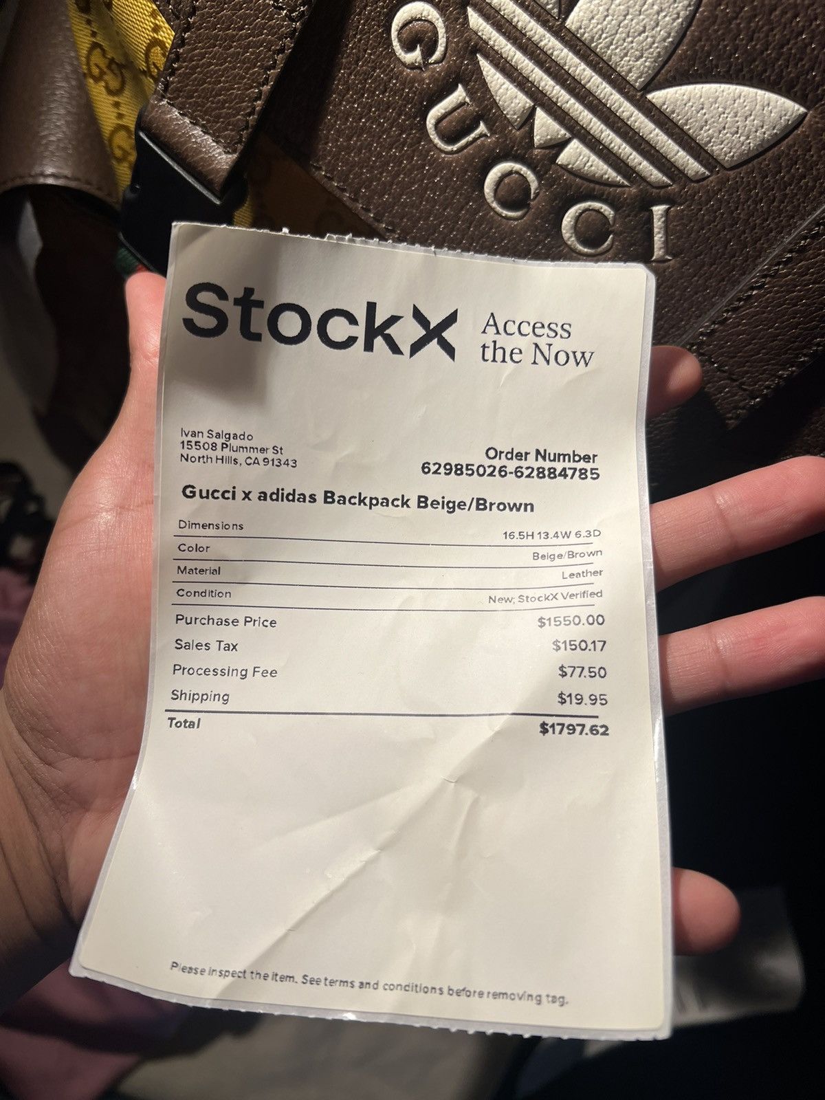 Gucci Gucci x Adidas backpack Size ONE SIZE - 8 Thumbnail