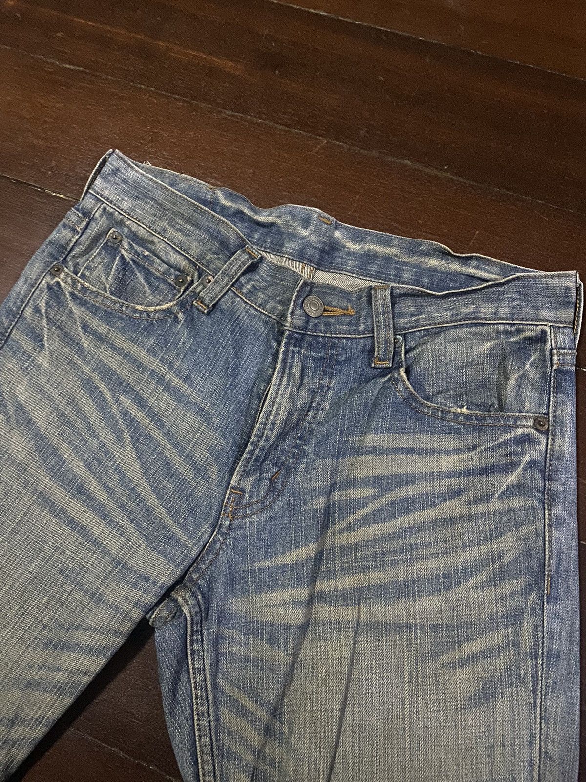 Edwin × Vintage Fire Vintage BOBSON CRACK WASH Dirty Vintage Mud Wash Jeans Size US 32 / EU 48 - 6 Thumbnail