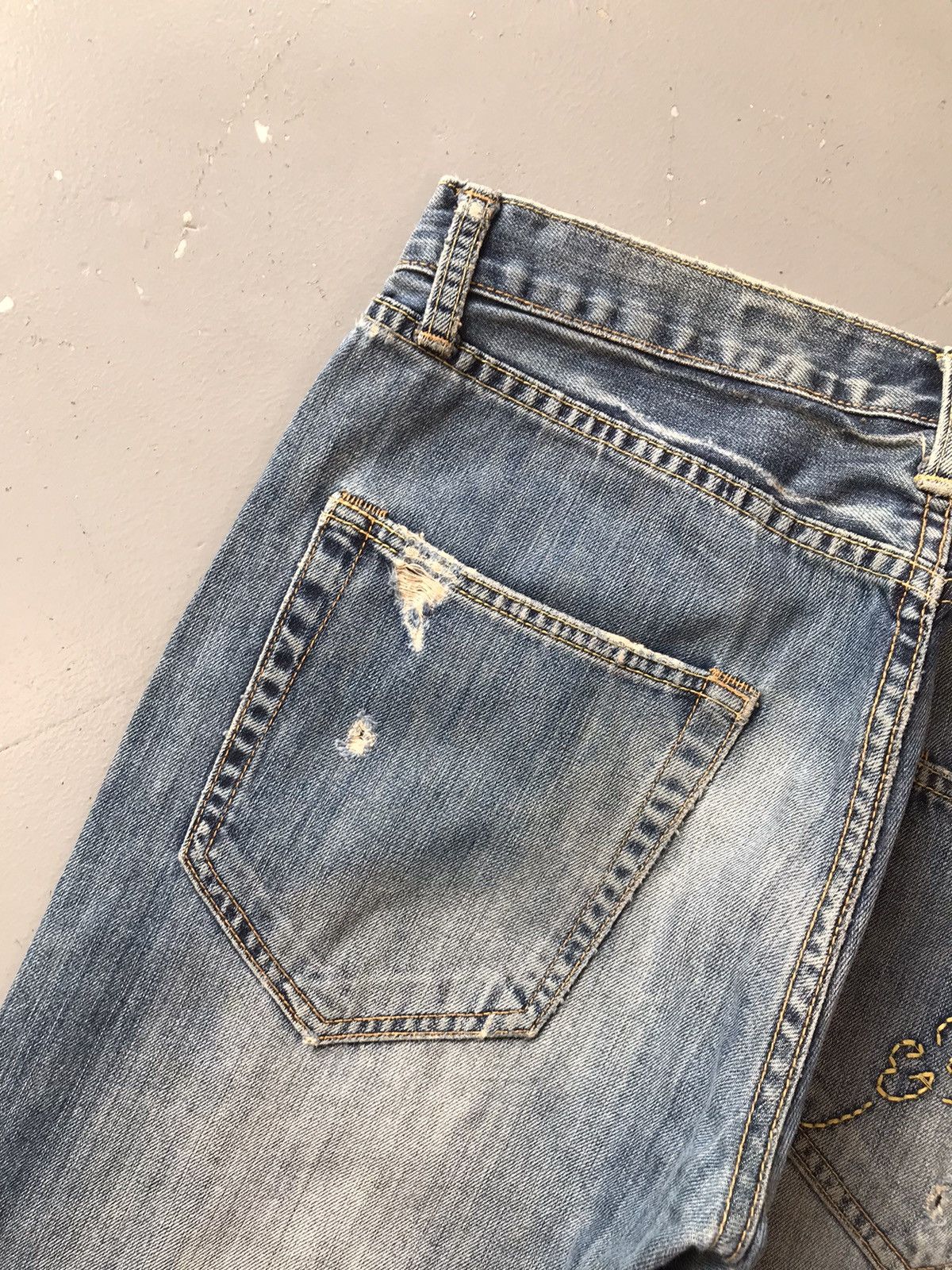 Christian Audigier × Ed Hardy × Vintage Vintage Edhardy Christian Audigier distressed denim Size US 33 - 13 Thumbnail