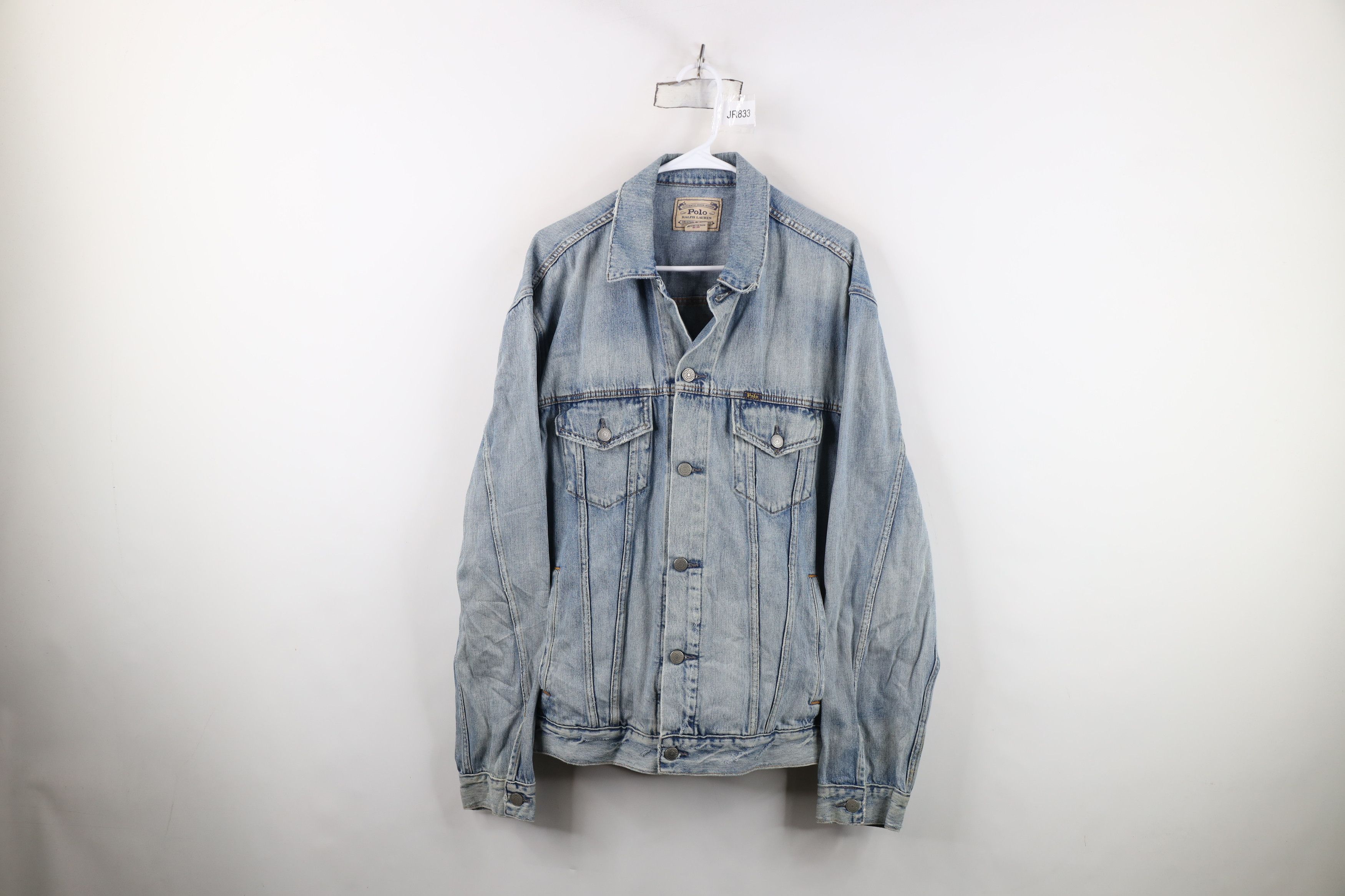 Ralph Lauren Vintage Ralph Lauren Spell Out Denim Jean Trucker Jacket Size US L / EU 52-54 / 3 - 1 Thumbnail
