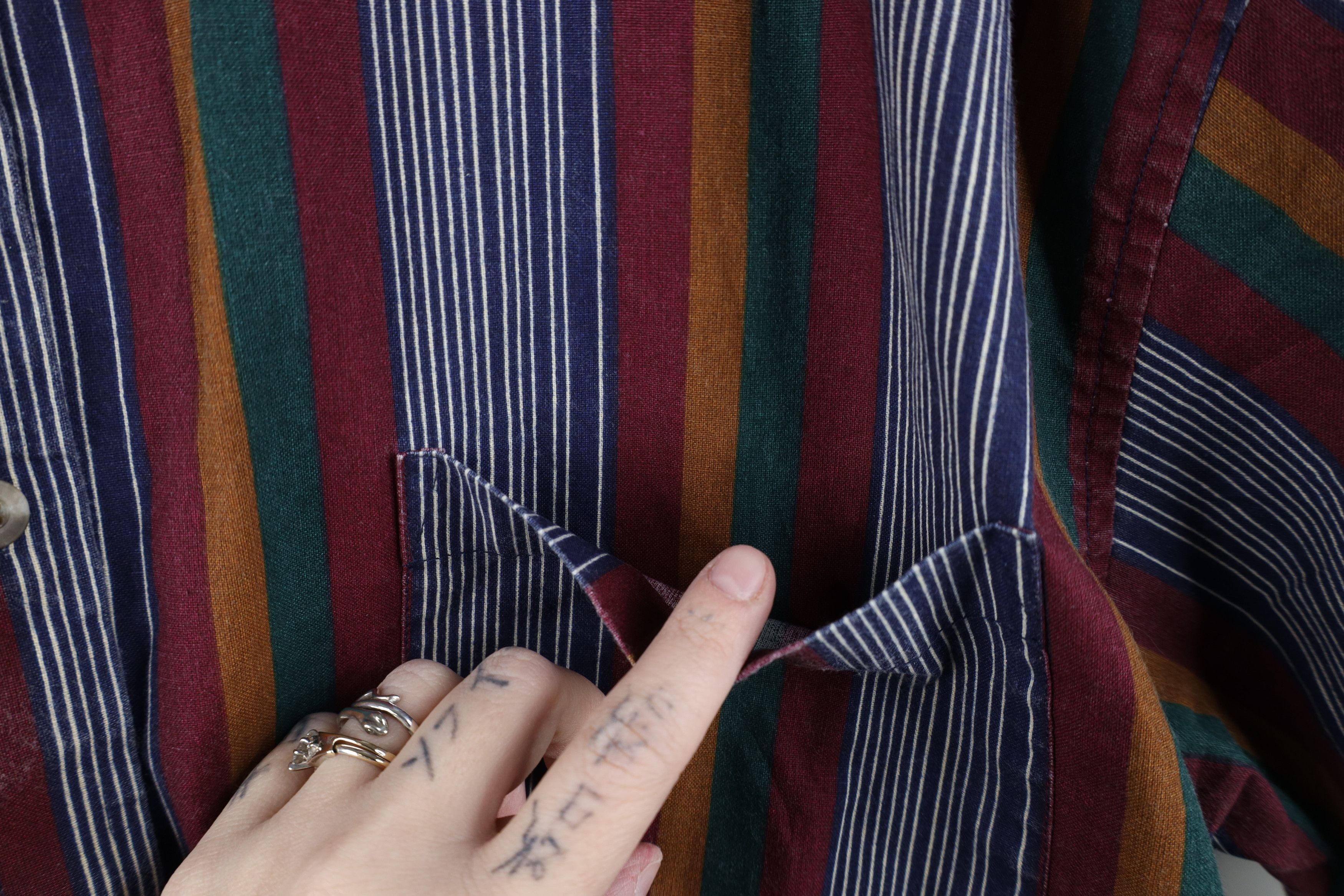 Vintage Vintage 90s Streetwear Rainbow Striped Button Down Shirt Size US L / EU 52-54 / 3 - 5 Thumbnail