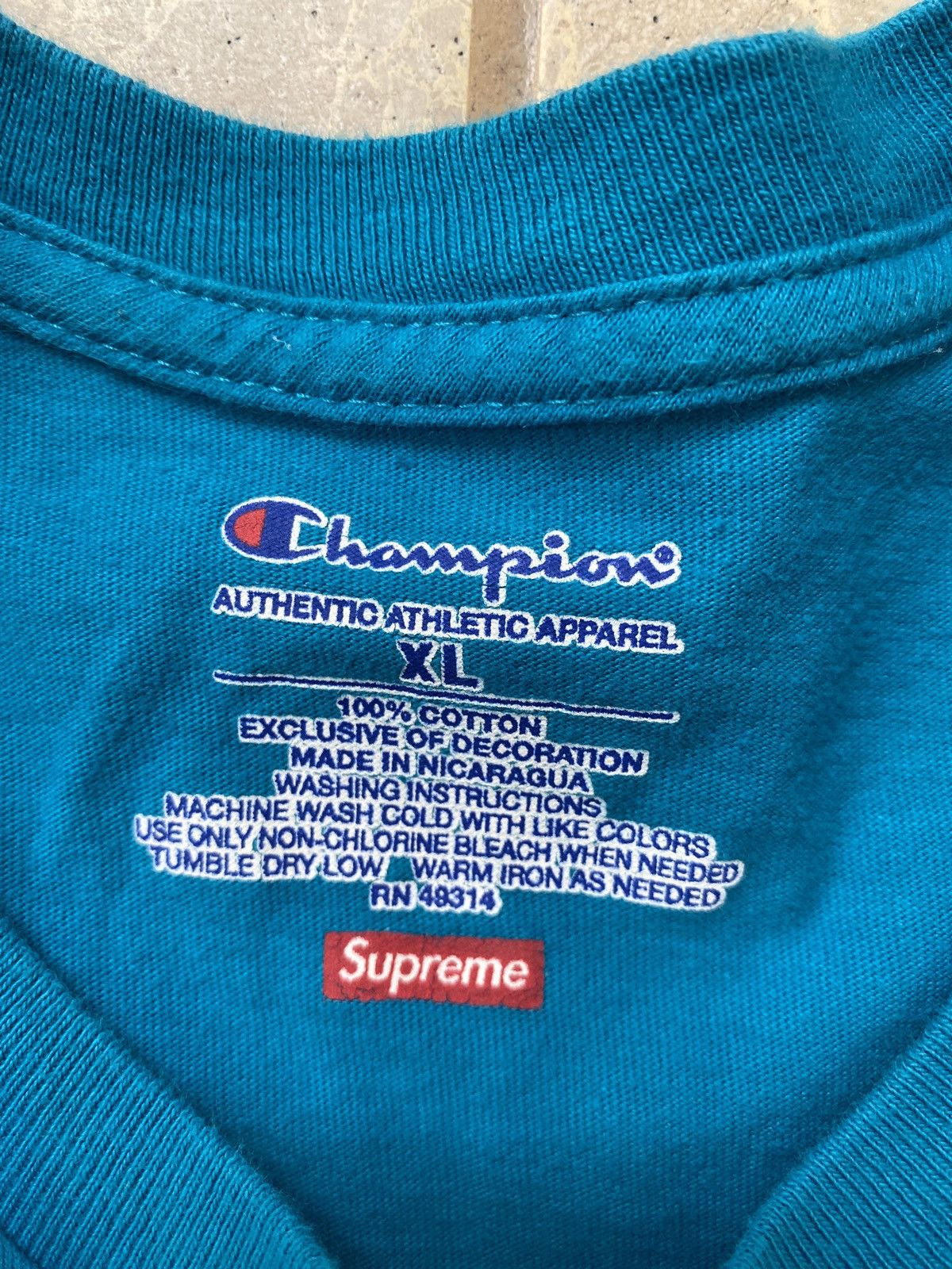 Supreme Supreme X Champion tee ss19 Size US XL / EU 56 / 4 - 2 Thumbnail