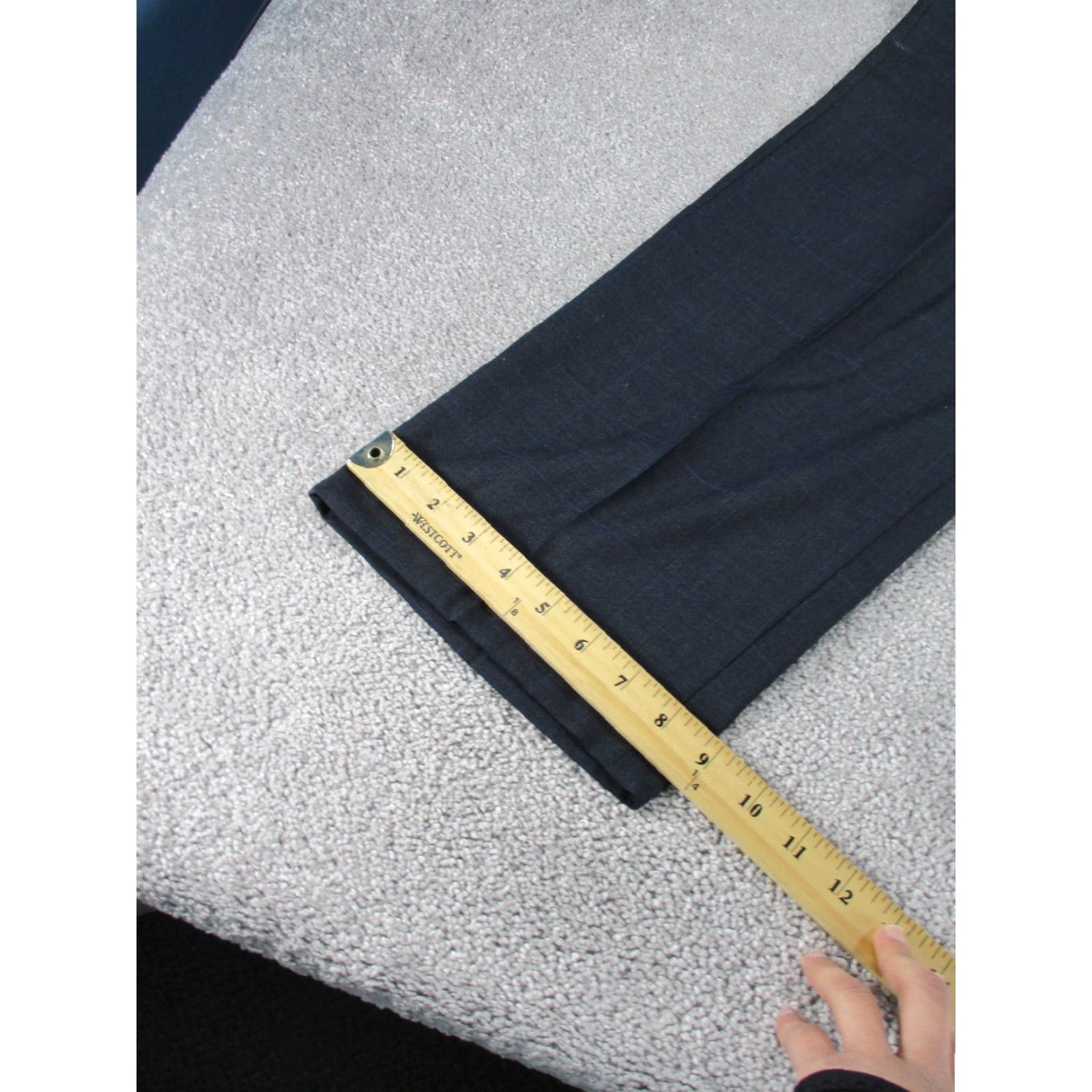 Ralph Lauren VINTAGE Lauren Ralph Lauren Dress Pants 40 Gray Blue Windowpane Check Wool Regular Fit 40X28 Mens Size US 40 / EU 56 - 5 Thumbnail