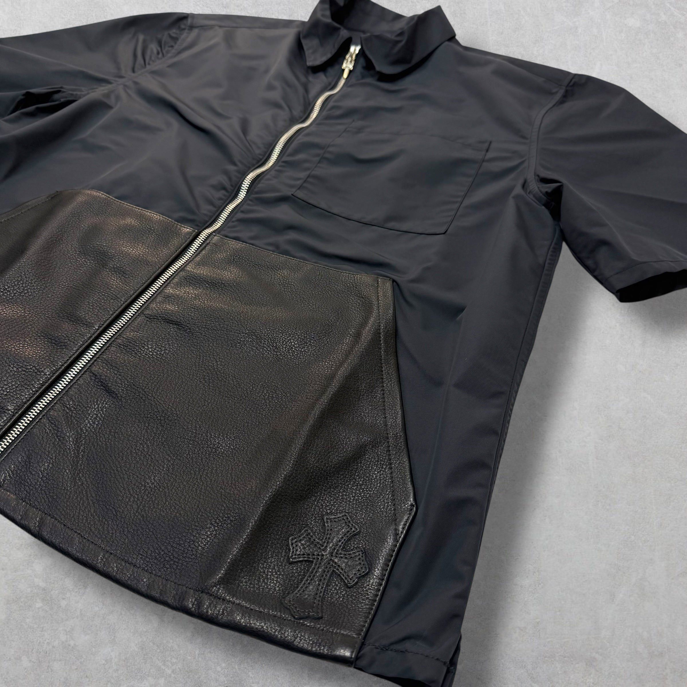Chrome Hearts Chrome Hearts Zip Nylon Leather Patch Work Shirt L Size US L / EU 52-54 / 3 - 3 Thumbnail