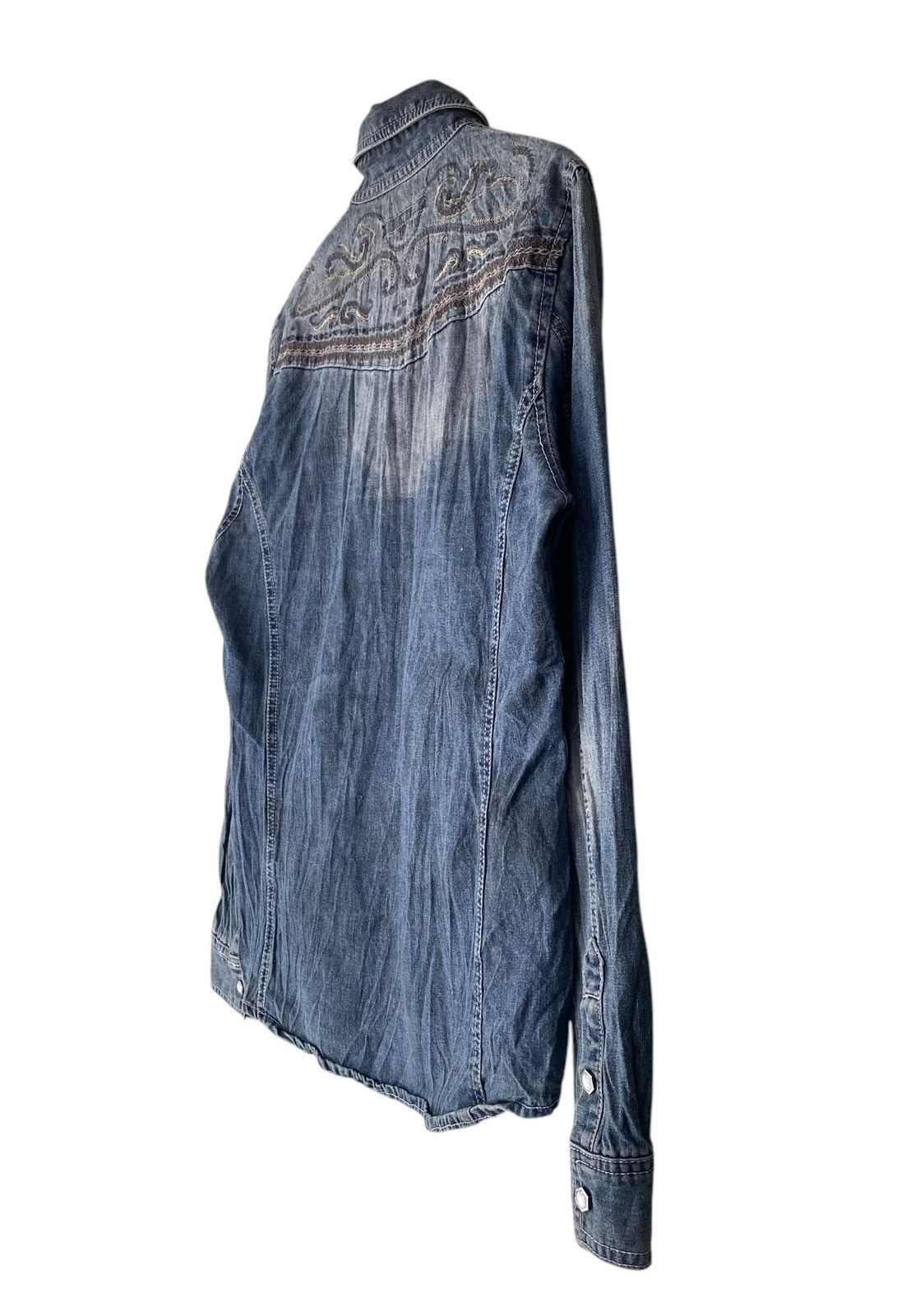 If Only Was True × In The Attic Rare IN THE ATTIC Pearl Snap Button Denim Shirt Size US L / EU 52-54 / 3 - 13 Thumbnail