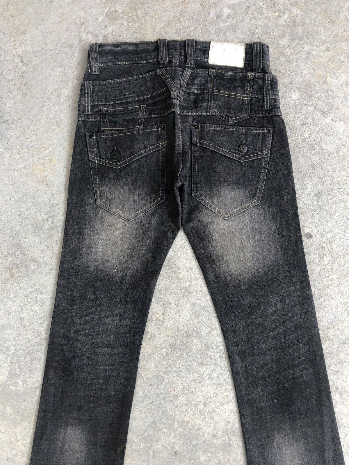 If Six Was Nine Japanese Urban Flared Jeans Double Waist Distressed Denim Size US 32 / EU 48 - 8 Thumbnail