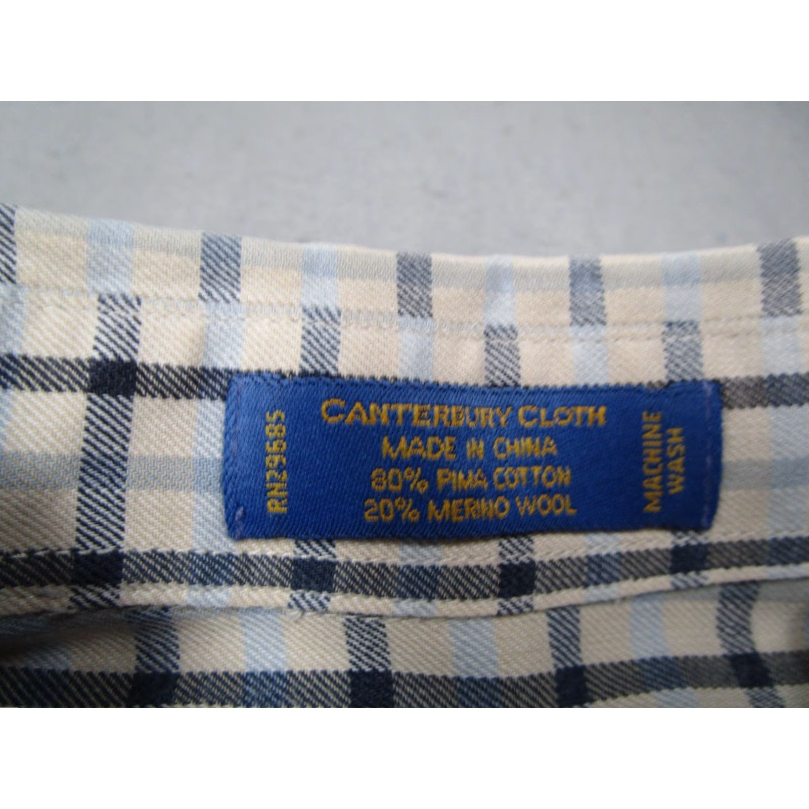 Pendleton Pendleton Shirt Mens Large Blue Canterbury Cloth Button Up Pima Wool Blend Size US L / EU 52-54 / 3 - 4 Thumbnail