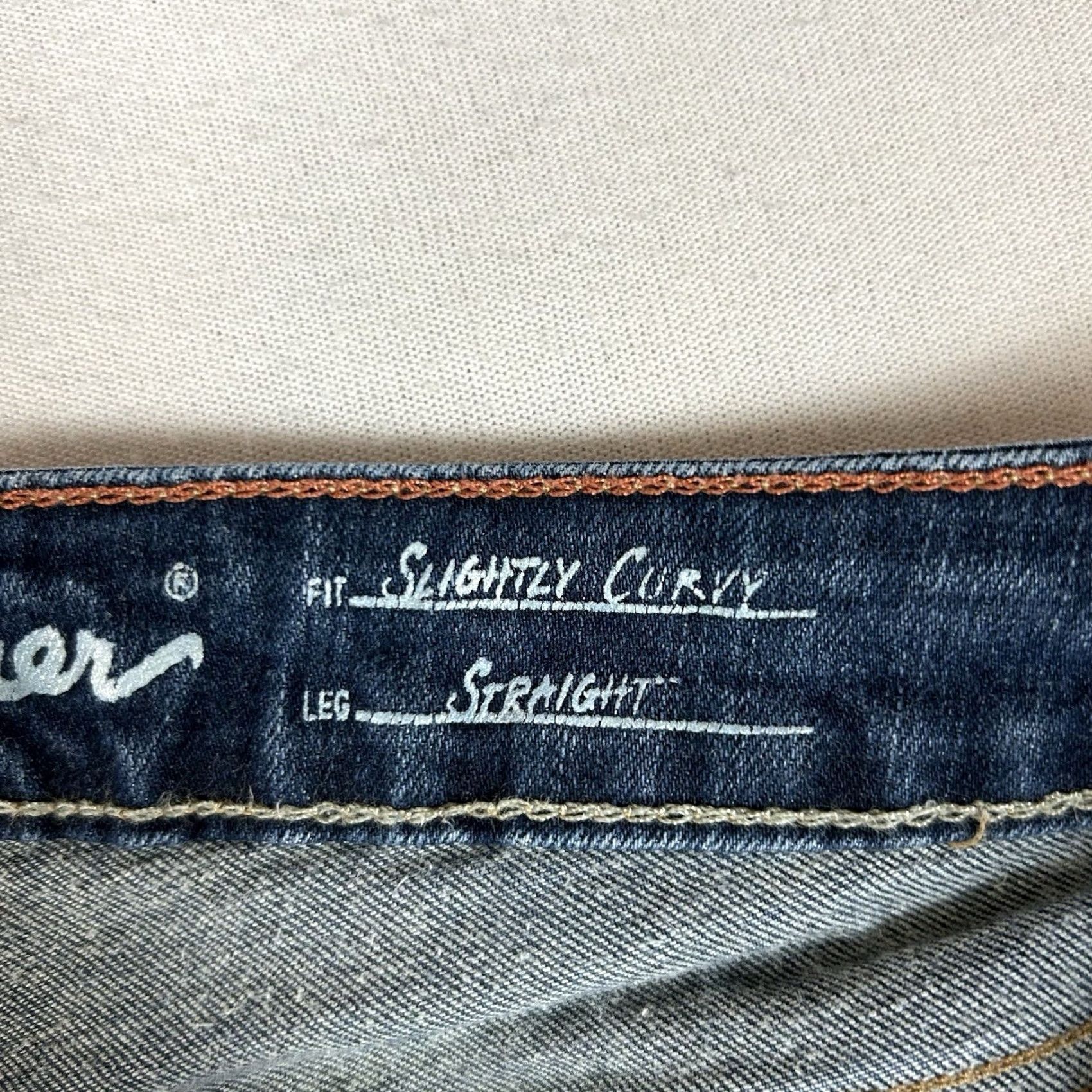 Eddie Bauer Eddie Bauer Jeans Womens 12S Blue Denim Straight Mid Rise Dark Wash 5-Pocket Cotton Blend材 Size 34" / US 12 / IT 48 - 6 Thumbnail