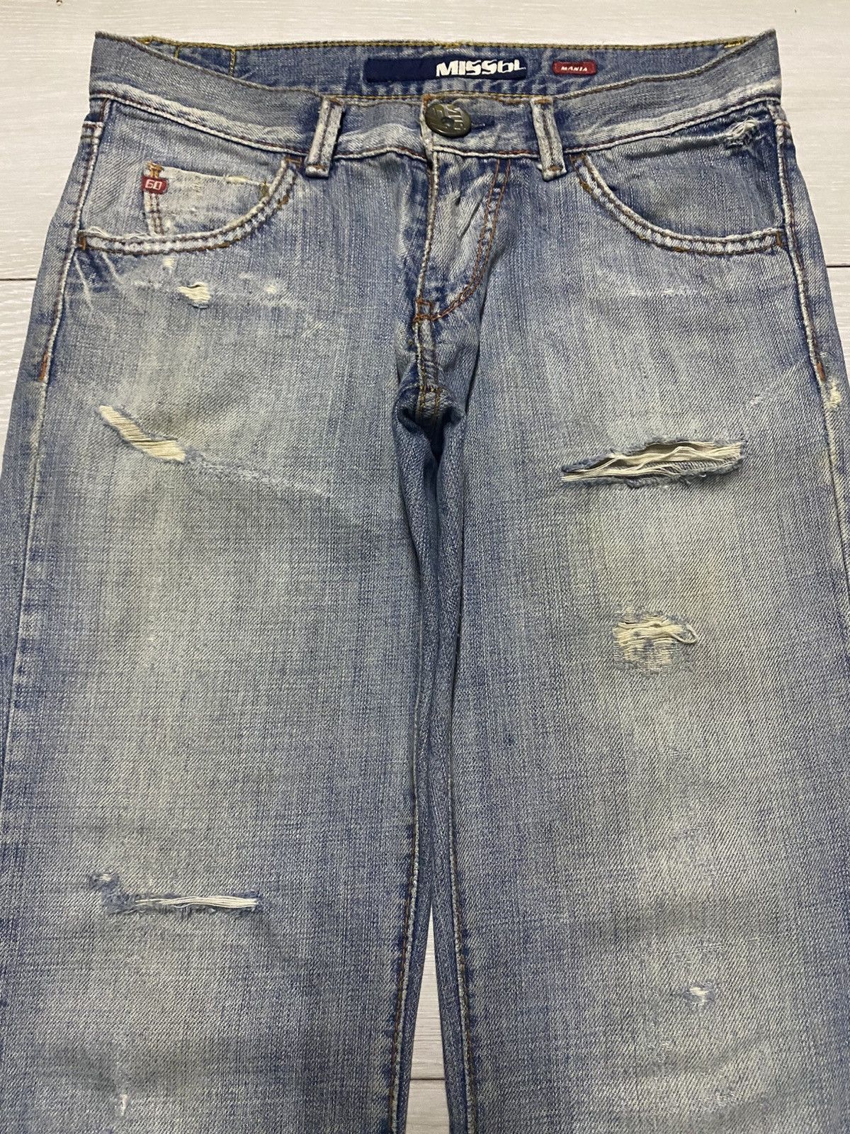 Japanese Brand Vintage Japanese Brand Miss60 Distressed Bootcut Flare Jeans Size US 30 / EU 46 - 3 Thumbnail