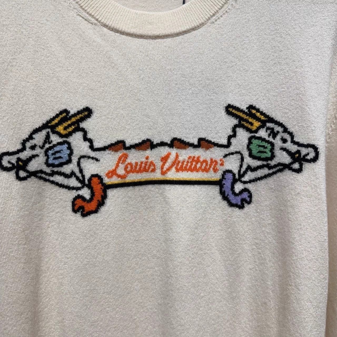 Louis Vuitton LV x Nigo2 2 Headed Dragon Ivory Knit Sweater XL Size US XL / EU 56 / 4 - 3 Thumbnail