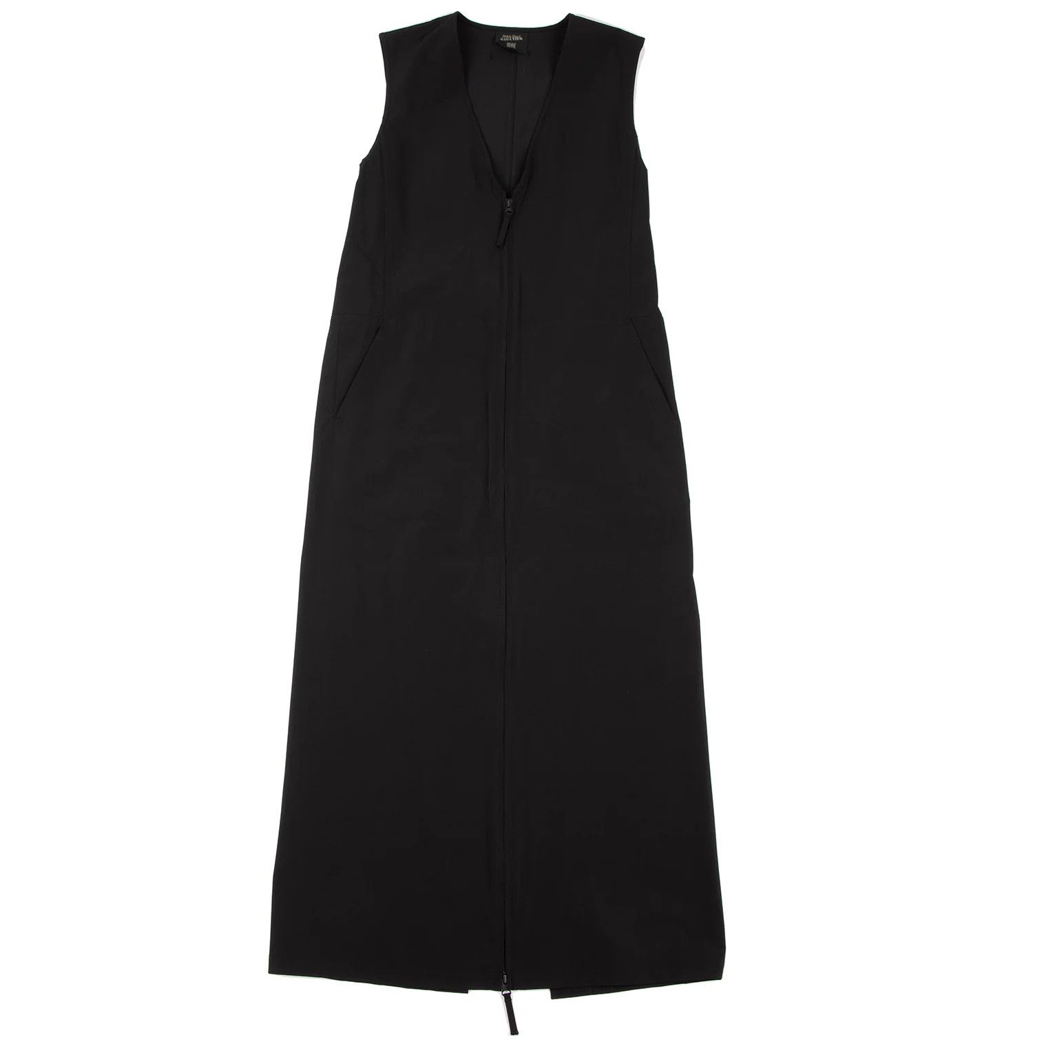 Stretch Nylon Sleeveless Coat in Black Size 48