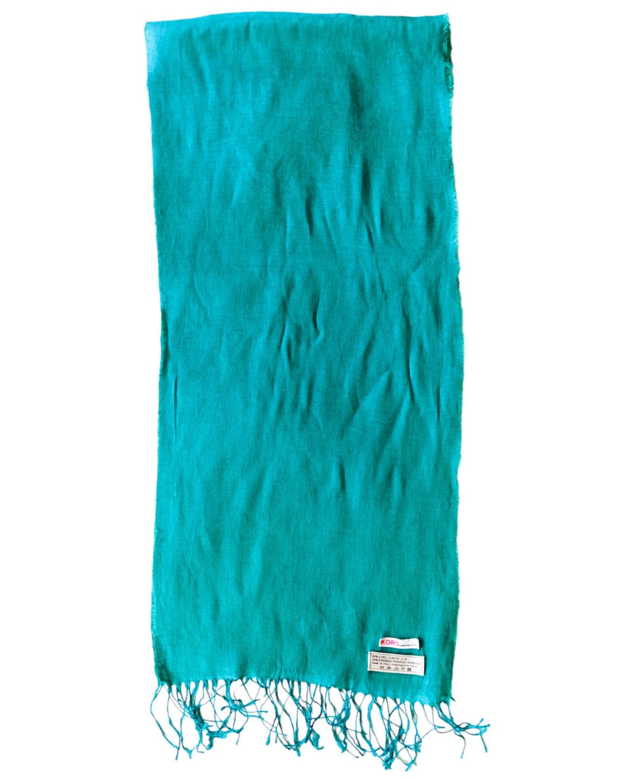 Michael Kors MICHAEL KORS MK Long Green Linen Blended Fabric Scarf Shawl Size ONE SIZE - 2 Thumbnail