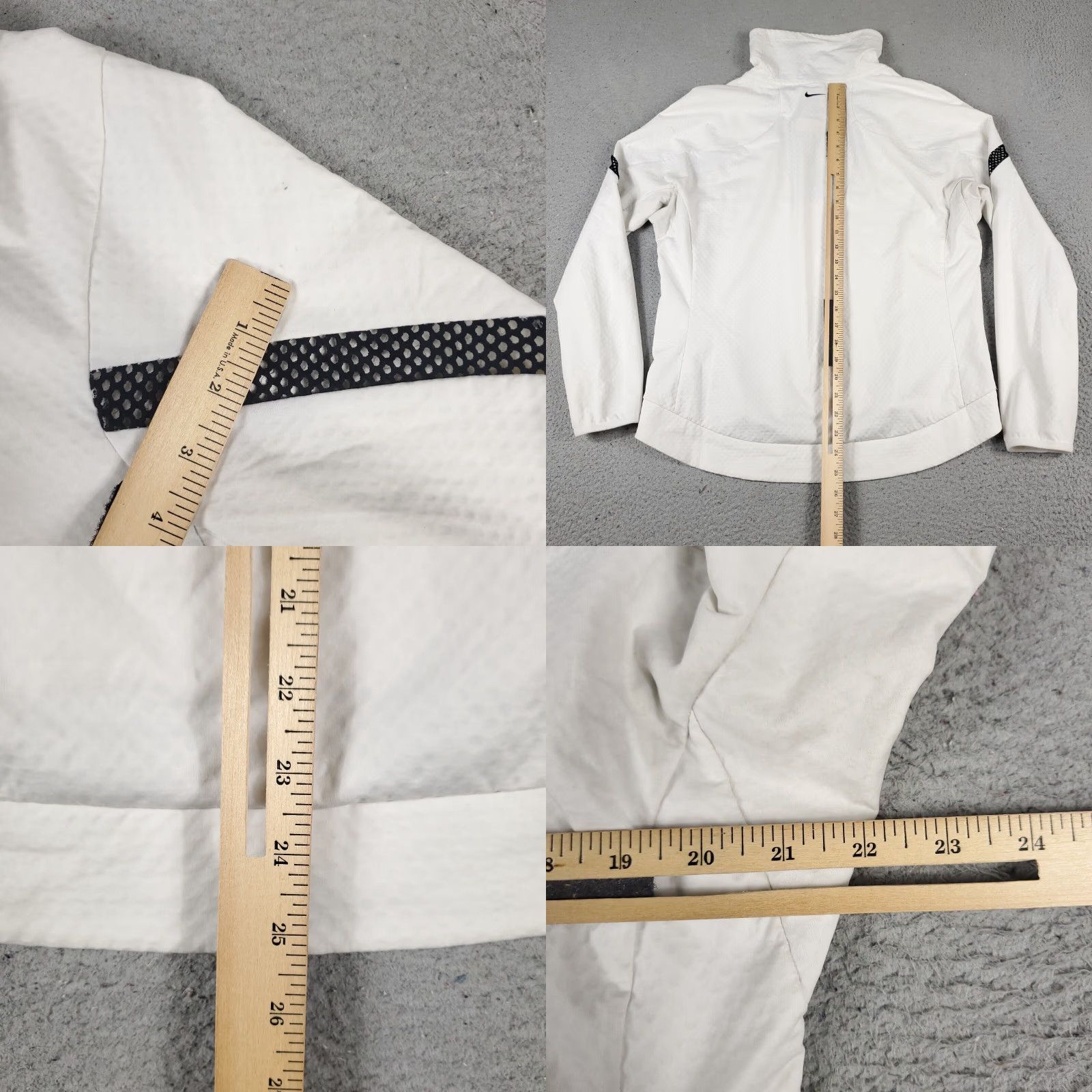 Nike Nike Windbreaker Jacket Womens Large Off-White Black Full Zip Activewear Size L / US 10 / IT 46 - 8 Thumbnail
