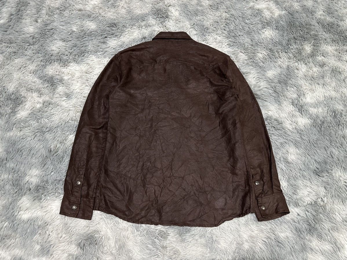 If Six Was Nine 🔥Sick Y2K Omkoe Waxed Suede Western Shirt ZipperGoth Punk Size US L / EU 52-54 / 3 - 5 Thumbnail