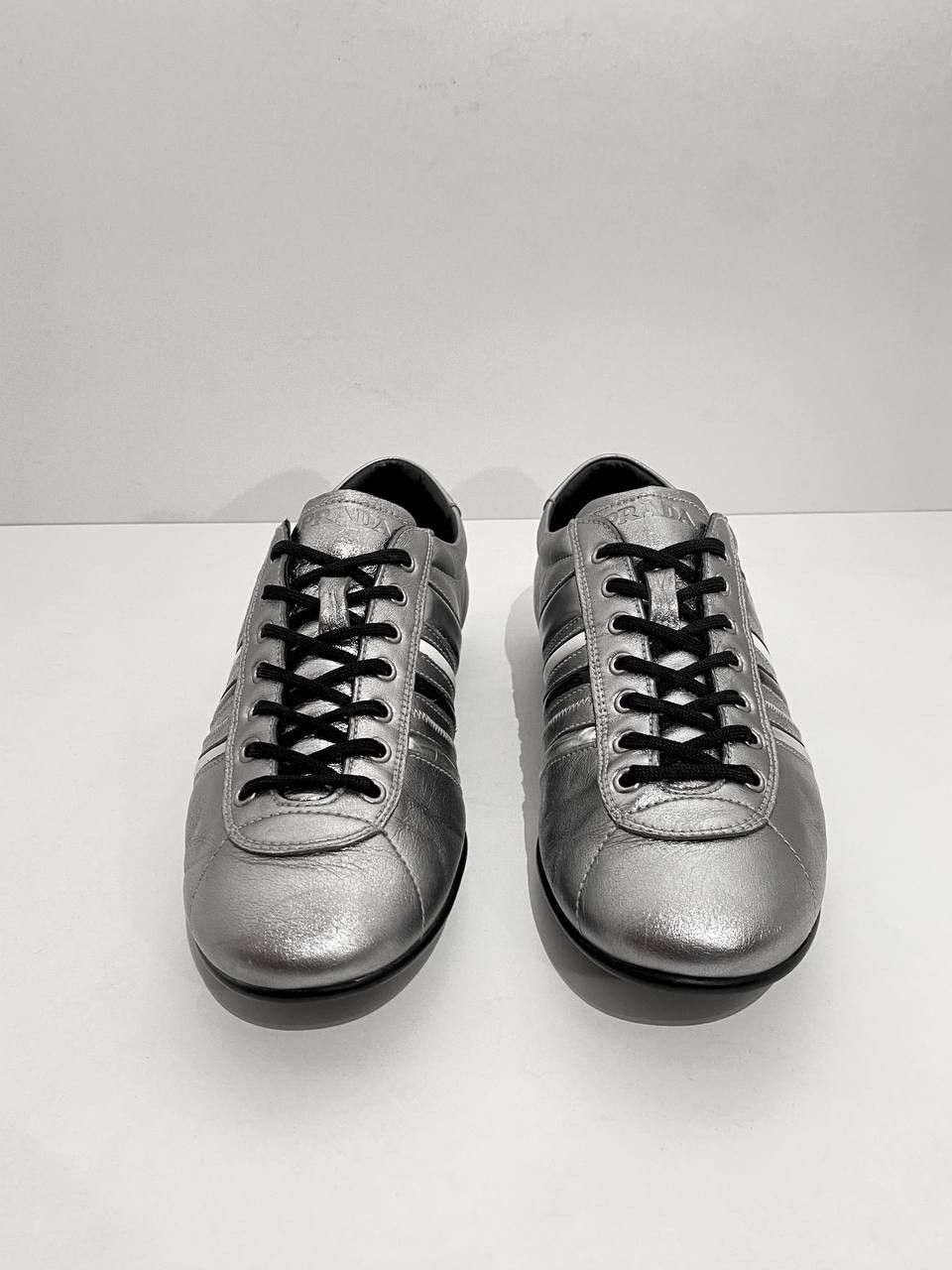 Prada Prada Sport Logo Silver Metallic Bowling Shoe Low Sneakers Size US 8.5 / EU 41-42 - 6 Thumbnail