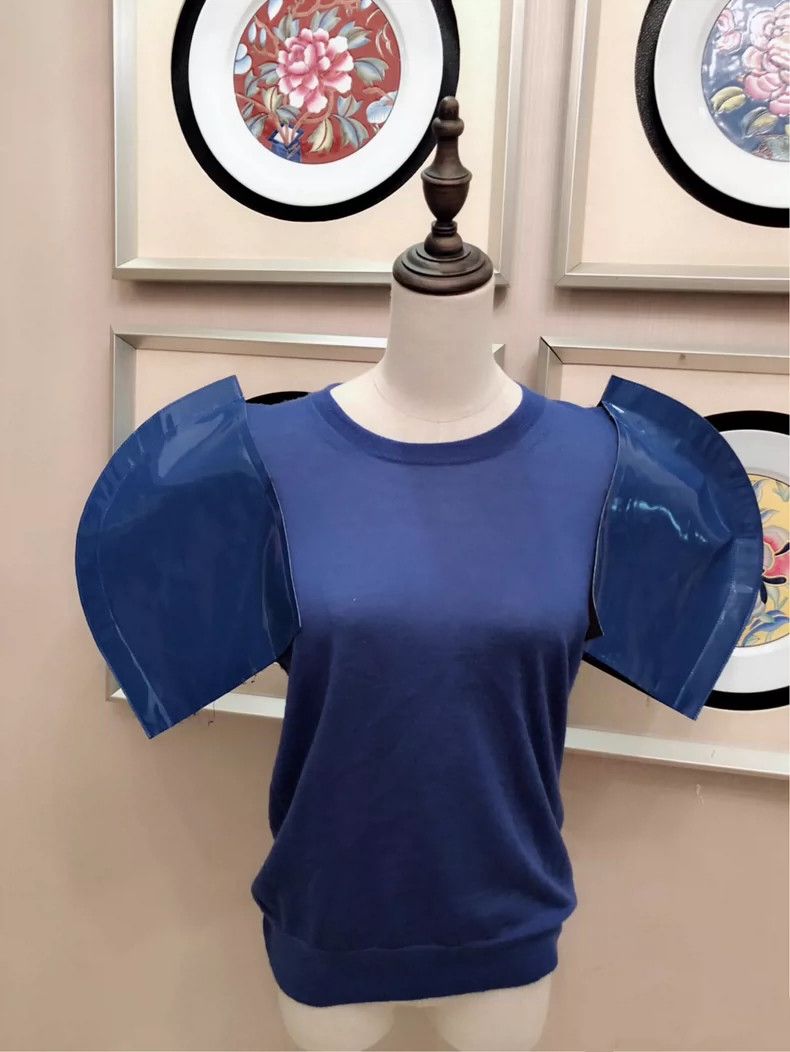 Junya Watanabe Junya Watanabe Blue Wing Short Sleeve Top - dmc Size US S / EU 44-46 / 1 - 1 Thumbnail