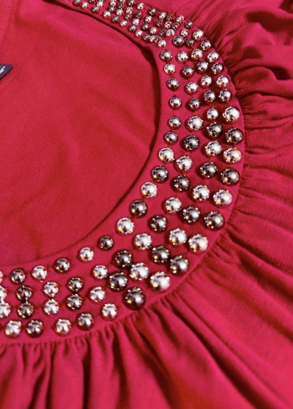 White House Black Market White House Black Market Red Embellished Top – Size M Size M / US 6-8 / IT 42-44 - 3 Thumbnail