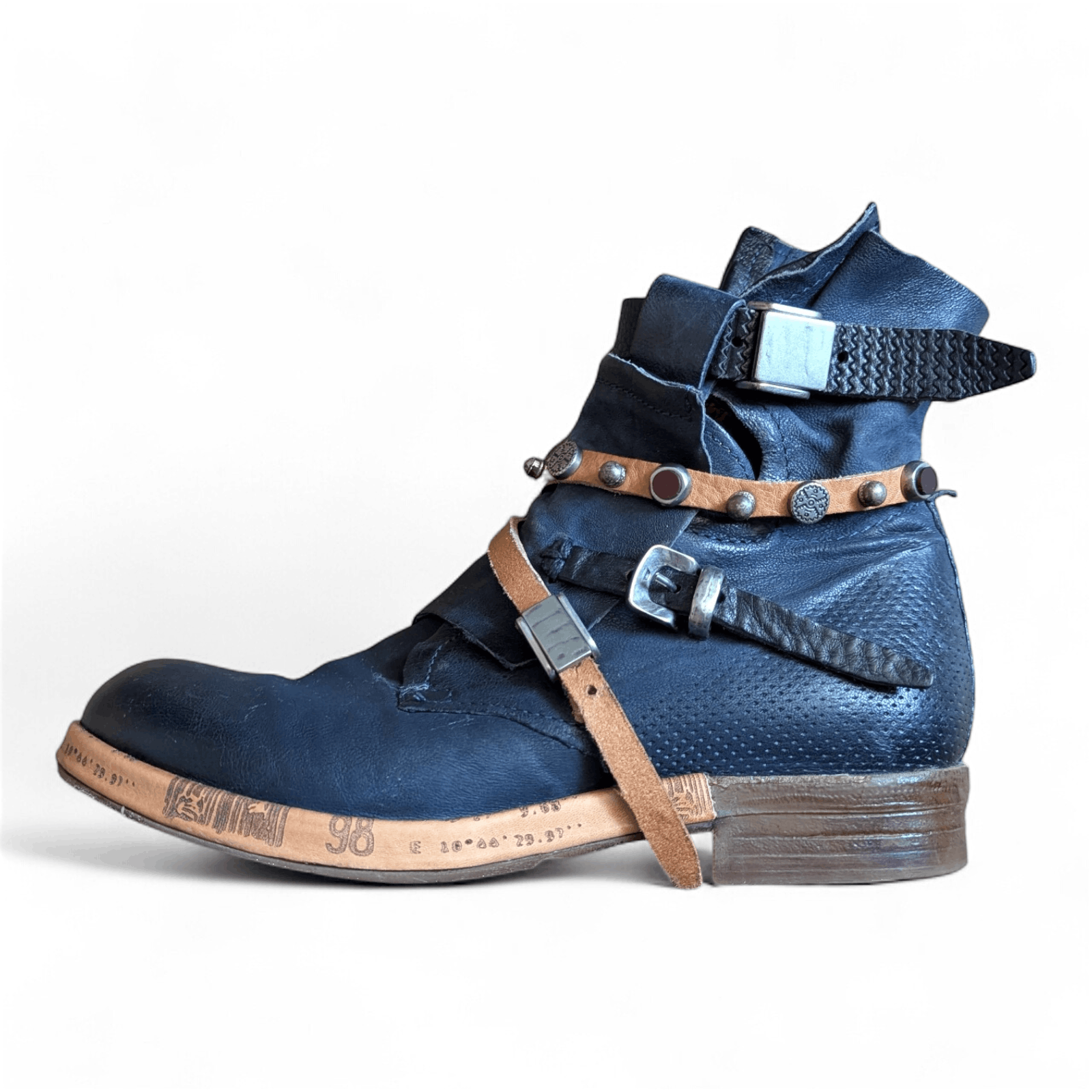 A.S.98 A.S. 98 SAINT Multi-Strap Biker Ankle Boots Size US 8 / IT 38 - 1 Thumbnail