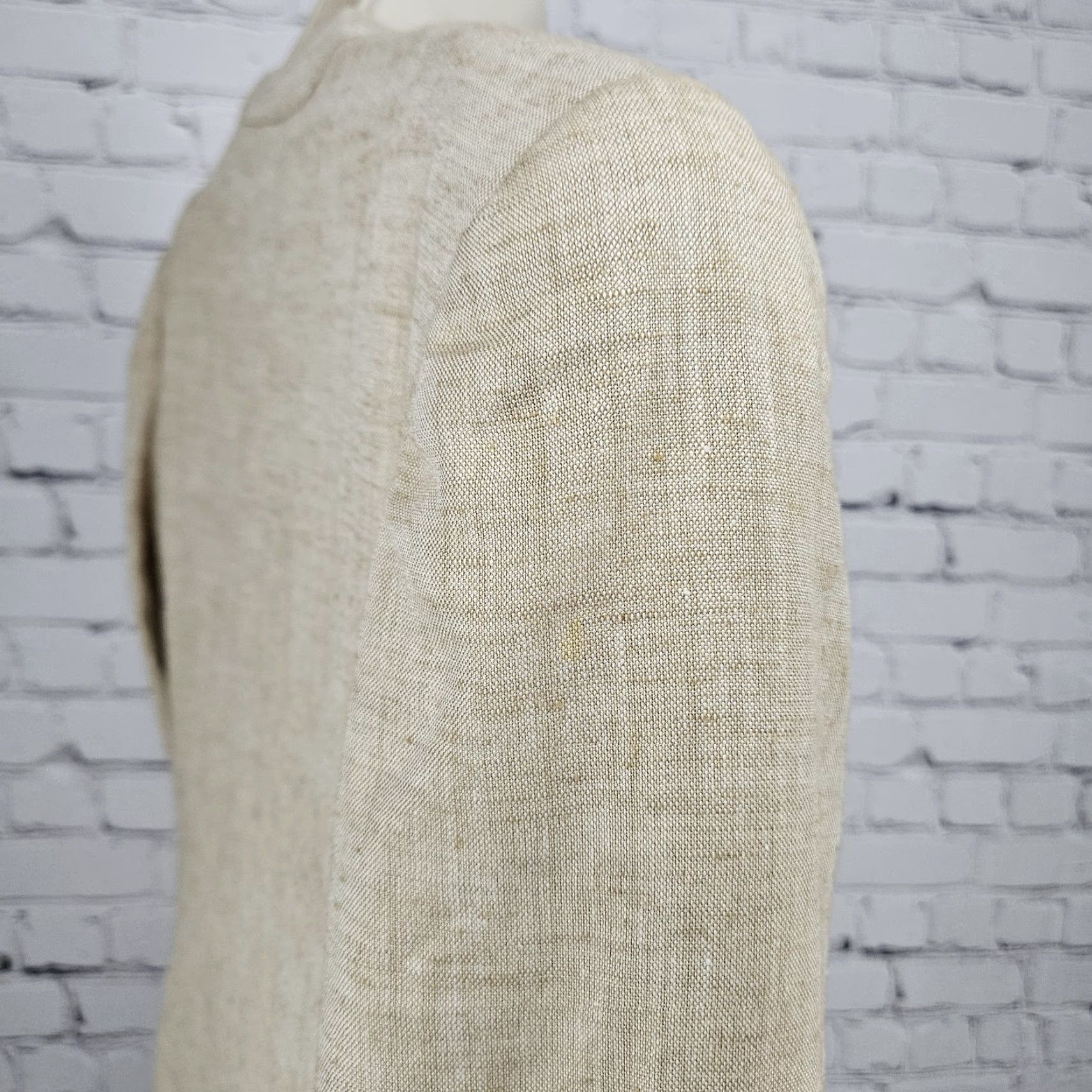 Vintage VINTAGE Gianni Sport Blazer Jacket Women 10 One-Button Beige Linen Blend Single-Breasted Regular Sleeves Long Sleeve Classic Size L / US 10 / IT 46 - 6 Thumbnail