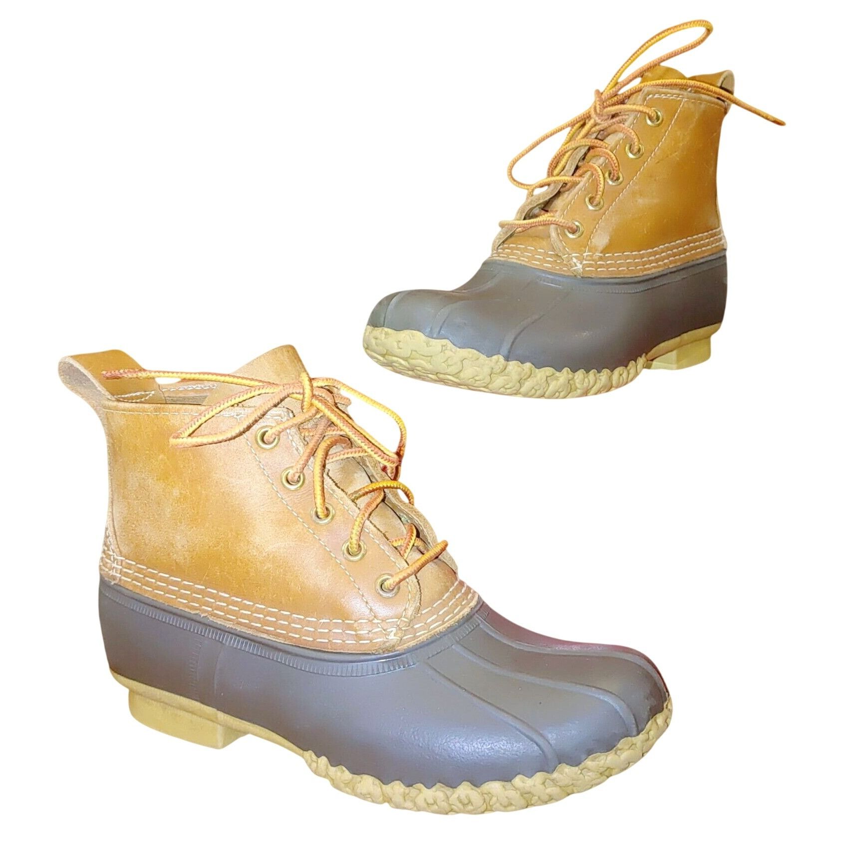 L.L. Bean LL Bean Boots 6 Inch Vintage Duck Brown Leather Rubber Lace Size US 7 / EU 40 - 1 Thumbnail