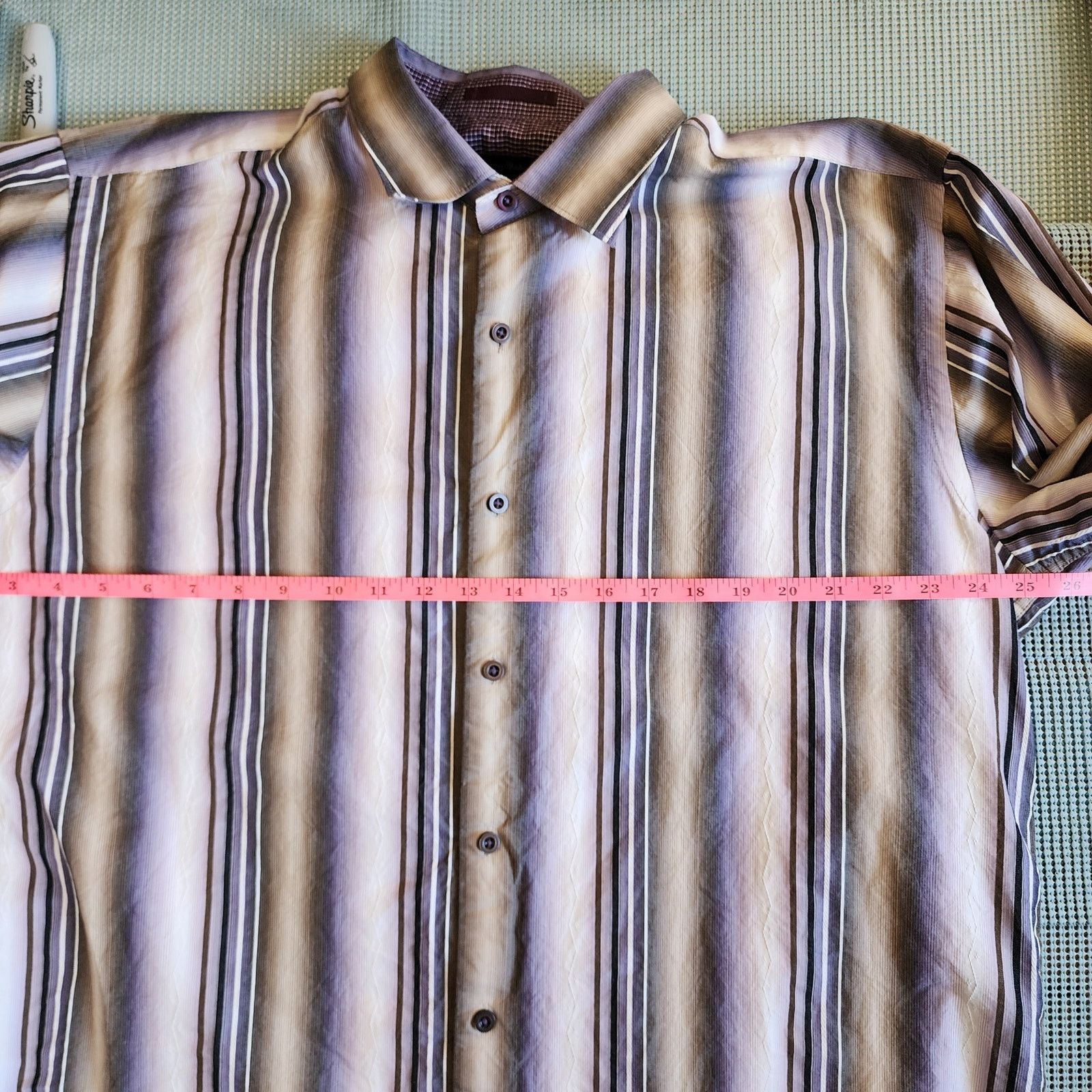 Tommy Bahama Tommy Bahama Men's XL Striped Shirt Cotton Silk Blend Size US XL / EU 56 / 4 - 3 Thumbnail