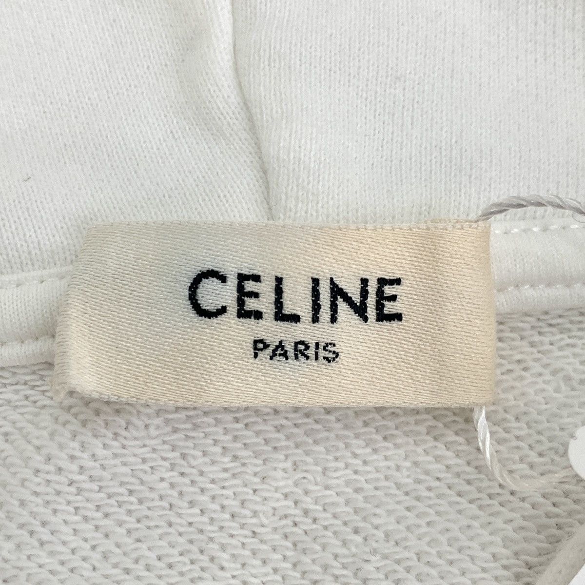 Celine Celine White Logo Printed Cotton Hooded Zip-Up Jacket K26WX Size L / US 10 / IT 46 - 6 Thumbnail
