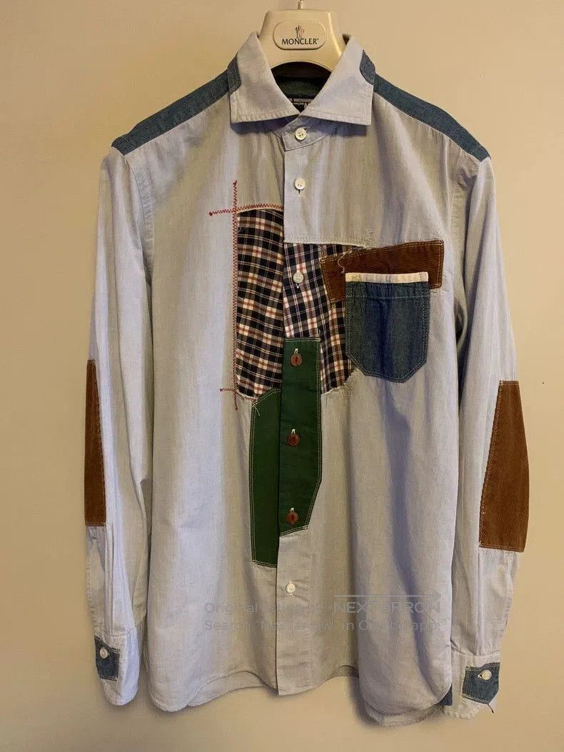 Junya Watanabe Junya Watanabe Patchwork Button-Up Shirt. Size US M / EU 48-50 / 2 - 1 Thumbnail