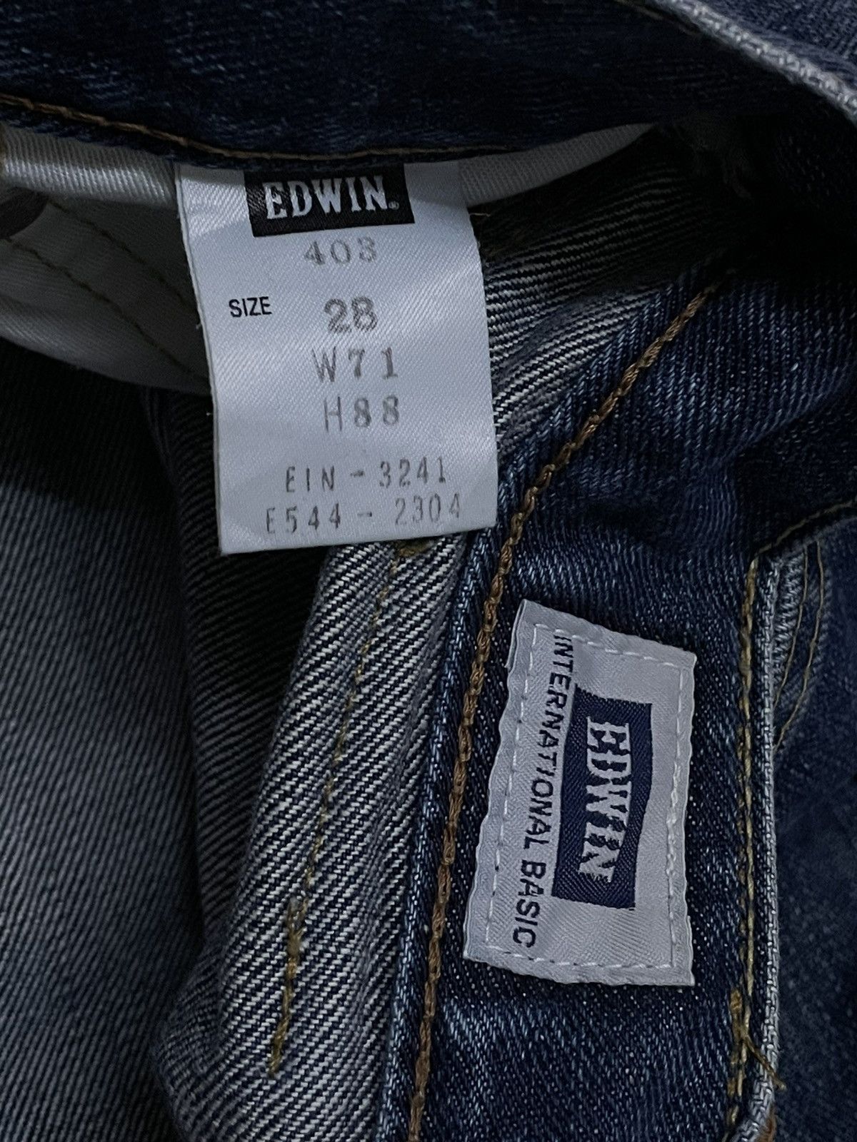Edwin VINTAGE EDWIN 403 JAPAN DESIGNER 90S OLD DISTRESSED DENIM Size US 29 - 17 Thumbnail