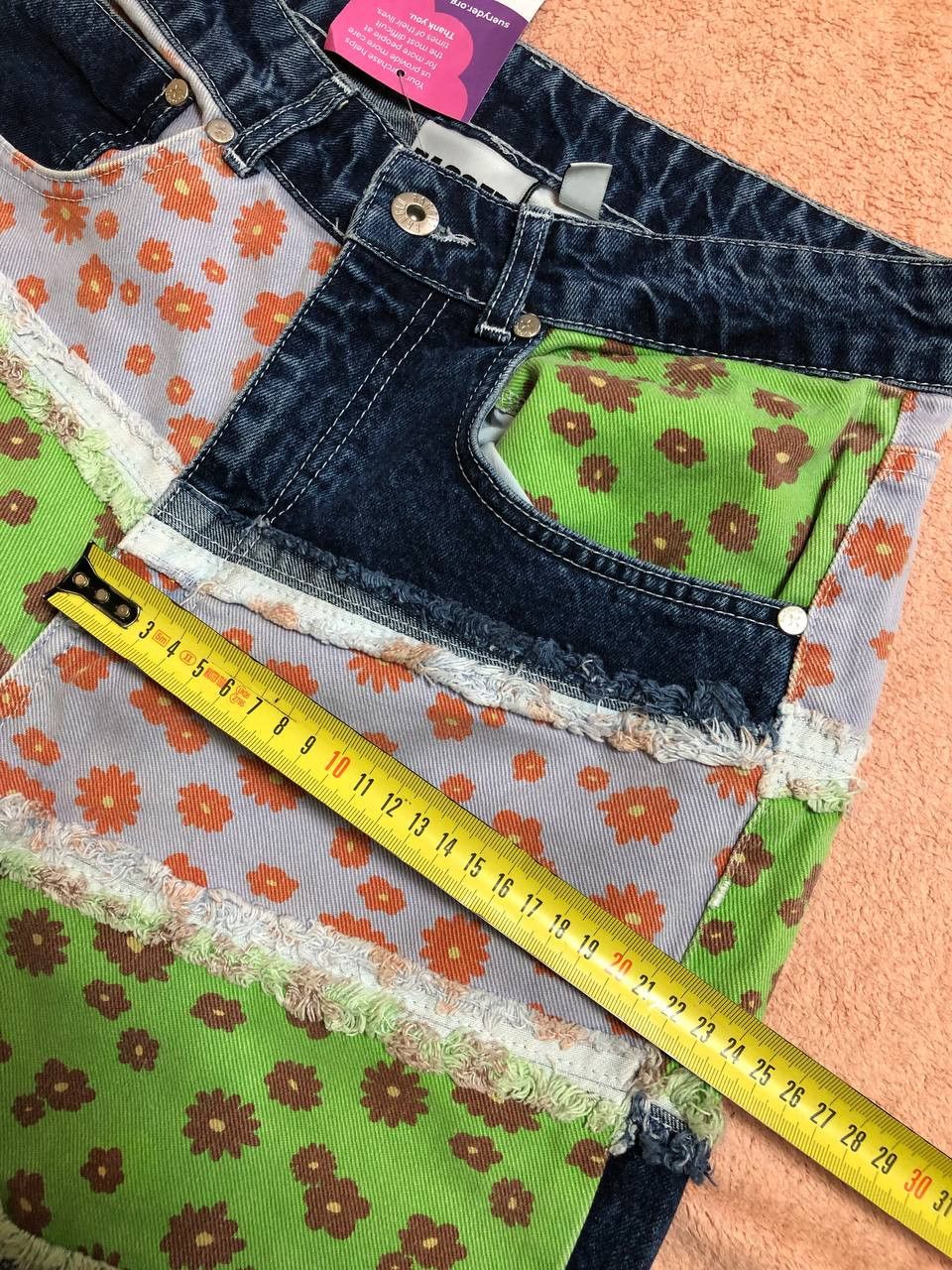 The Ragged Priest The Ragged Priest Y2K Flower Print Denim Jeans Size 28 Size 28" / US 6 / IT 42 - 9 Thumbnail