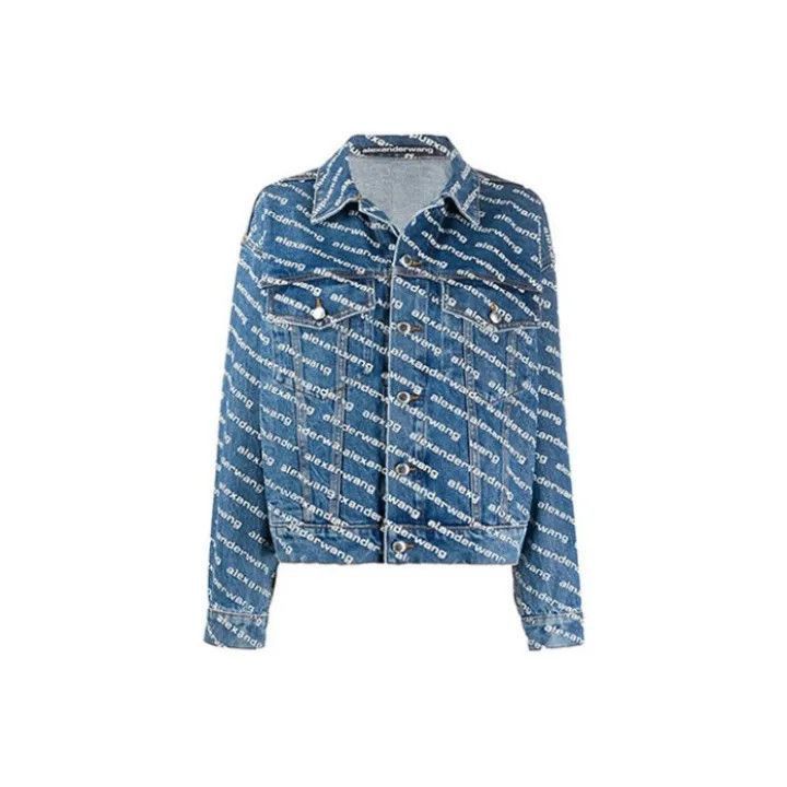 Alexander Wang Alexander Wang Logo Print Denim Jacket for Women - Size S / US 4 / IT 40 - 1 Thumbnail