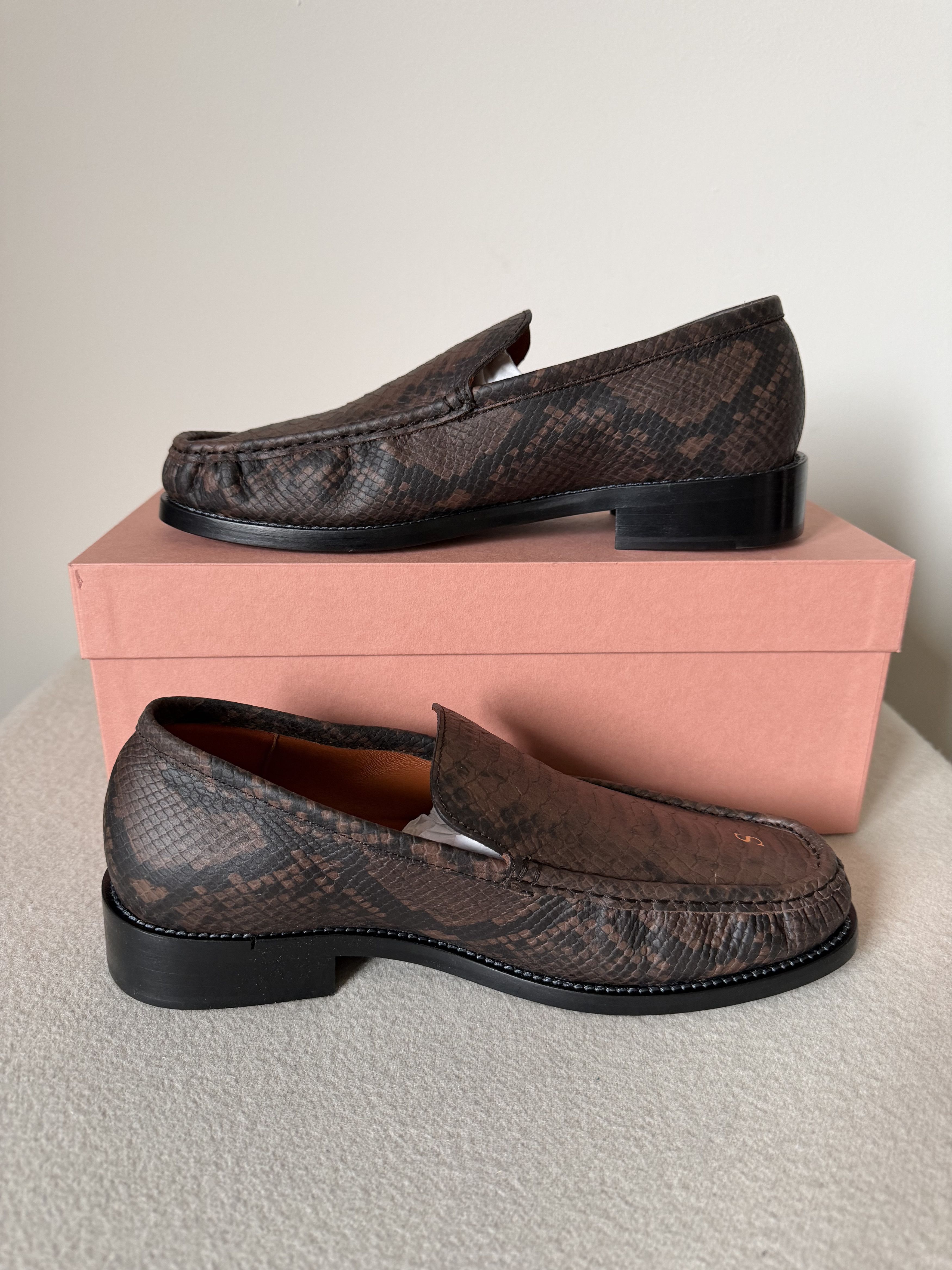 Acne Studios Acne Studios Light Hiss Embossed Snakeskin Loafers Size US 10 / EU 43 - 3 Thumbnail