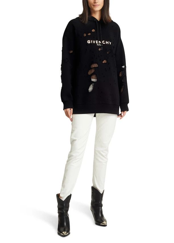 Givenchy Black and Gold Destroyed Blurred Logo Hoodie Size US S / EU 44-46 / 1 - 2 Thumbnail