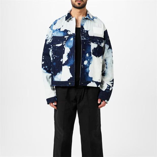 o1g2r1mq0524 Bleach Denim Jackets in Blue/White