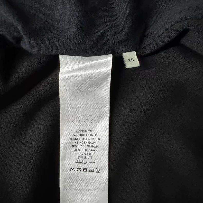 Gucci Rhinestone double-sleeved black zipper jacket