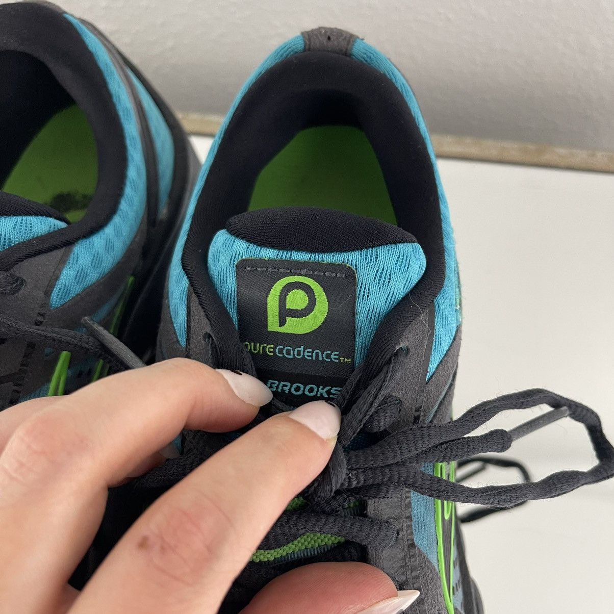 Brooks BROOKS Womens Blue Green PureCadence Road Running Sneakers Size US 7 / IT 37 - 8 Thumbnail