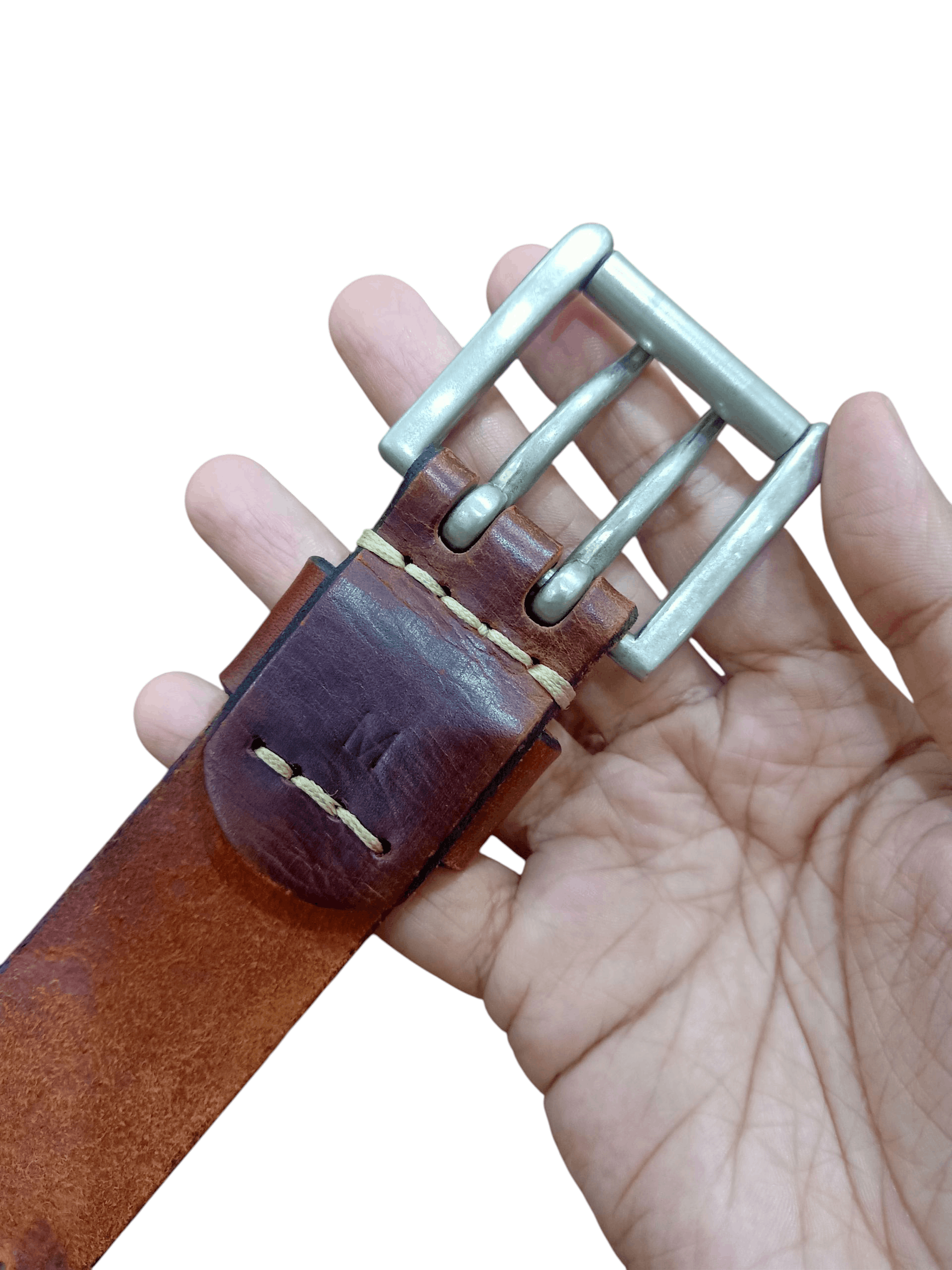 Studio D'Artisan Studio D'artisan Double Hole Leather Belt Size 34 - 4 Thumbnail