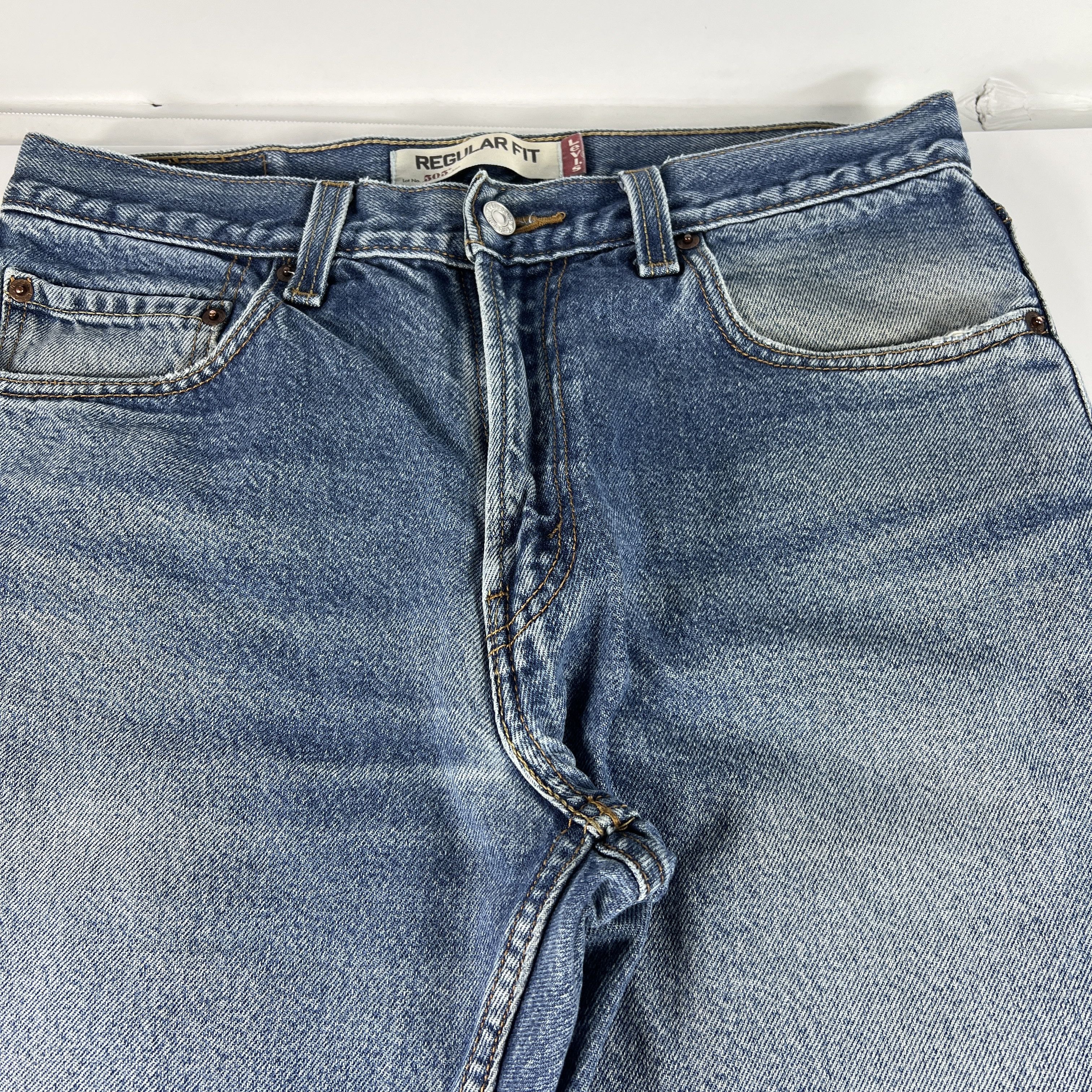 Levi's × Vintage Y2K Levi's Jean 505 Straight Blue Faded Grunge Cotton Denim Size US 33 - 6 Thumbnail