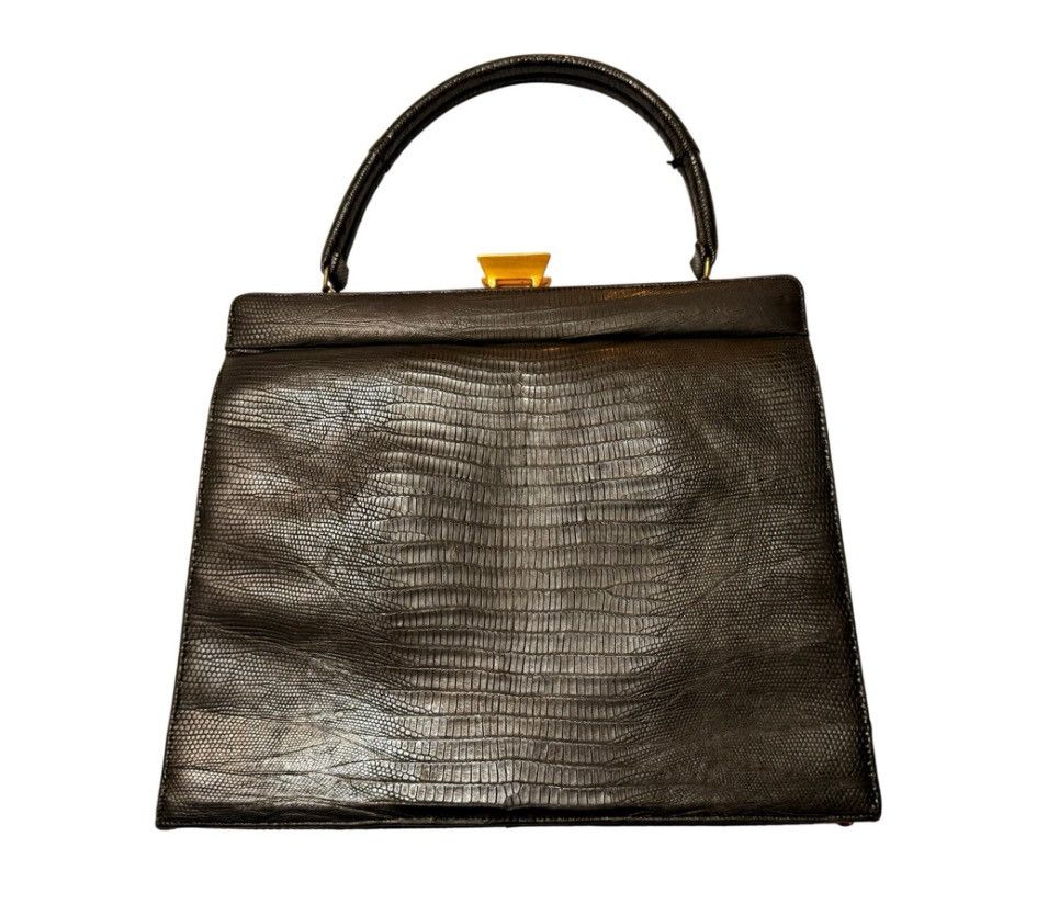 Other Vintage Crouch & Fitzgerald Black Reptile Leather Handbag Size ONE SIZE - 1 Thumbnail