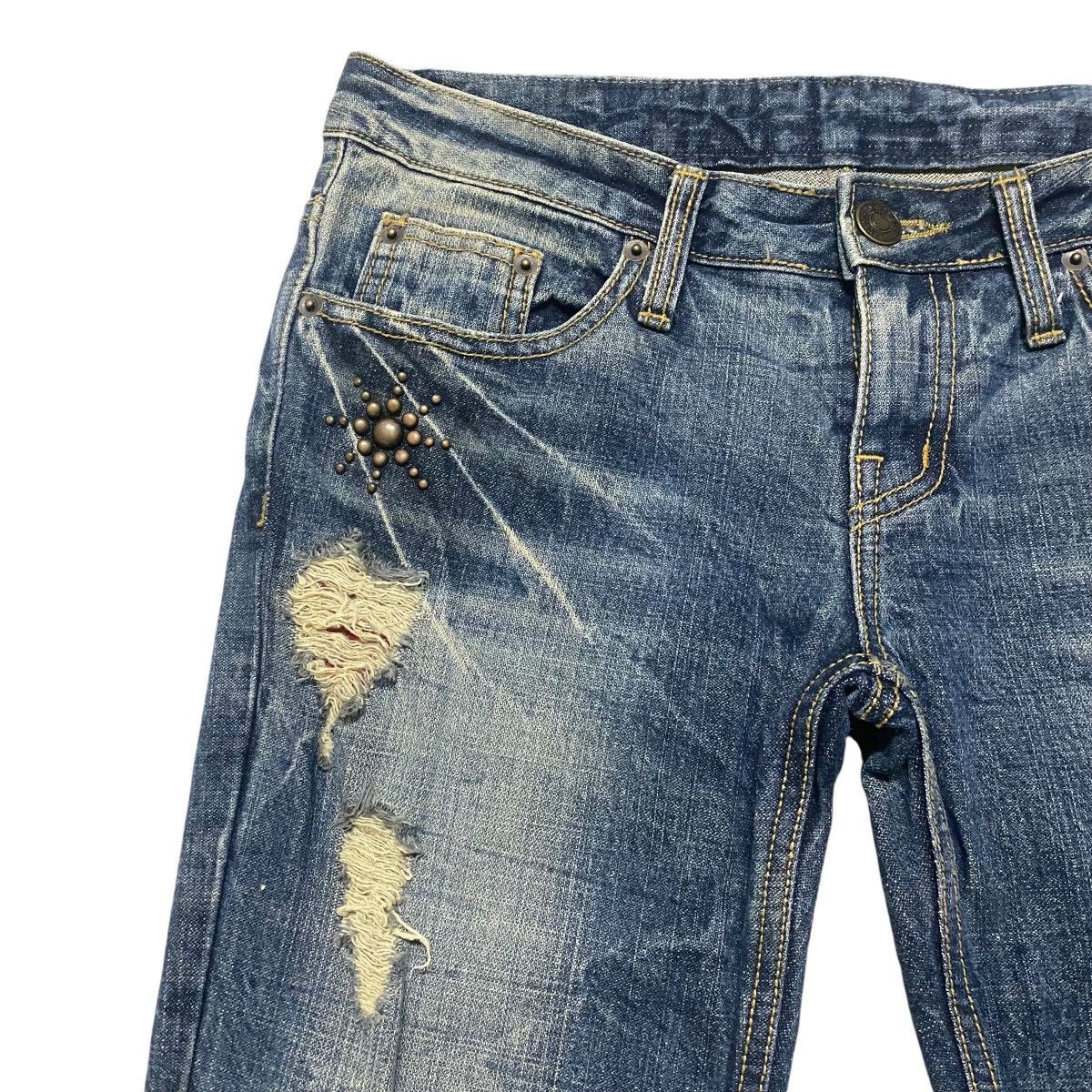 Le Grande Bleu (L.G.B.) Gennaro Denim Studded Distressed Skinny Jeans Size US 30 / EU 46 - 5 Thumbnail