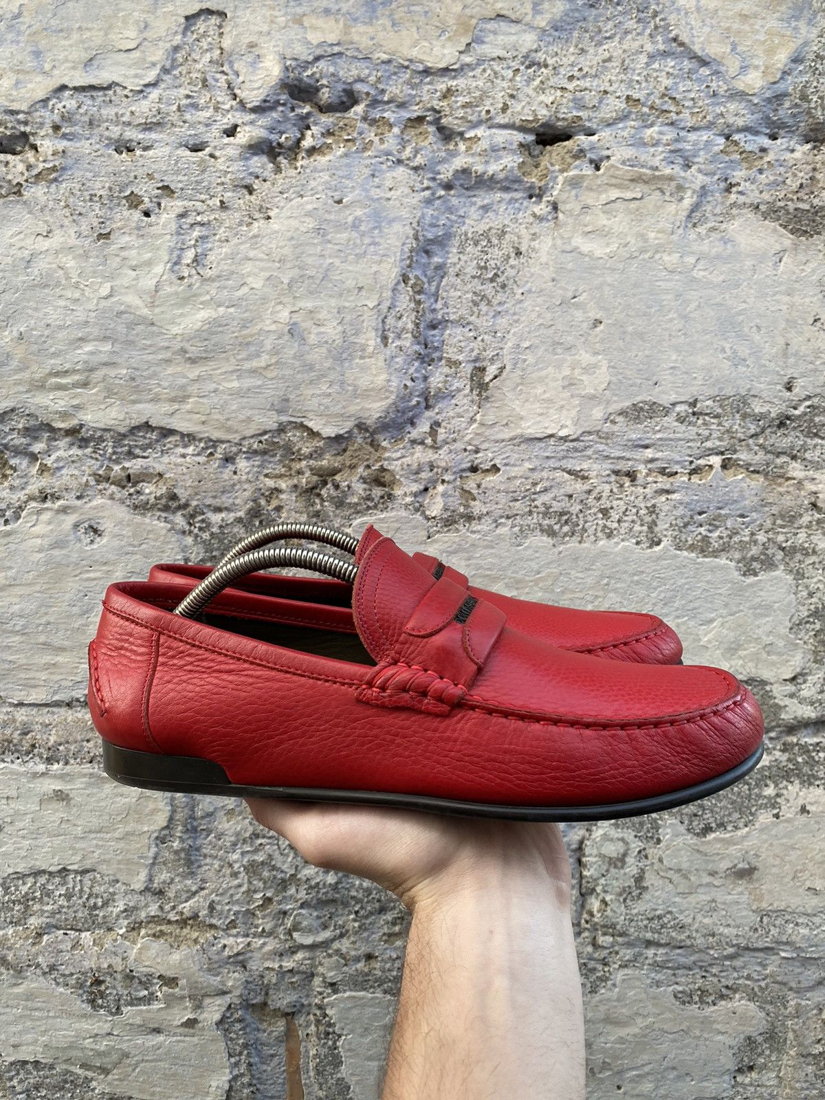 Dolce & Gabbana Dolce Gabbana Leather Red Moccasin Size U.K. 7.5 Size US 8 / EU 41 - 3 Thumbnail