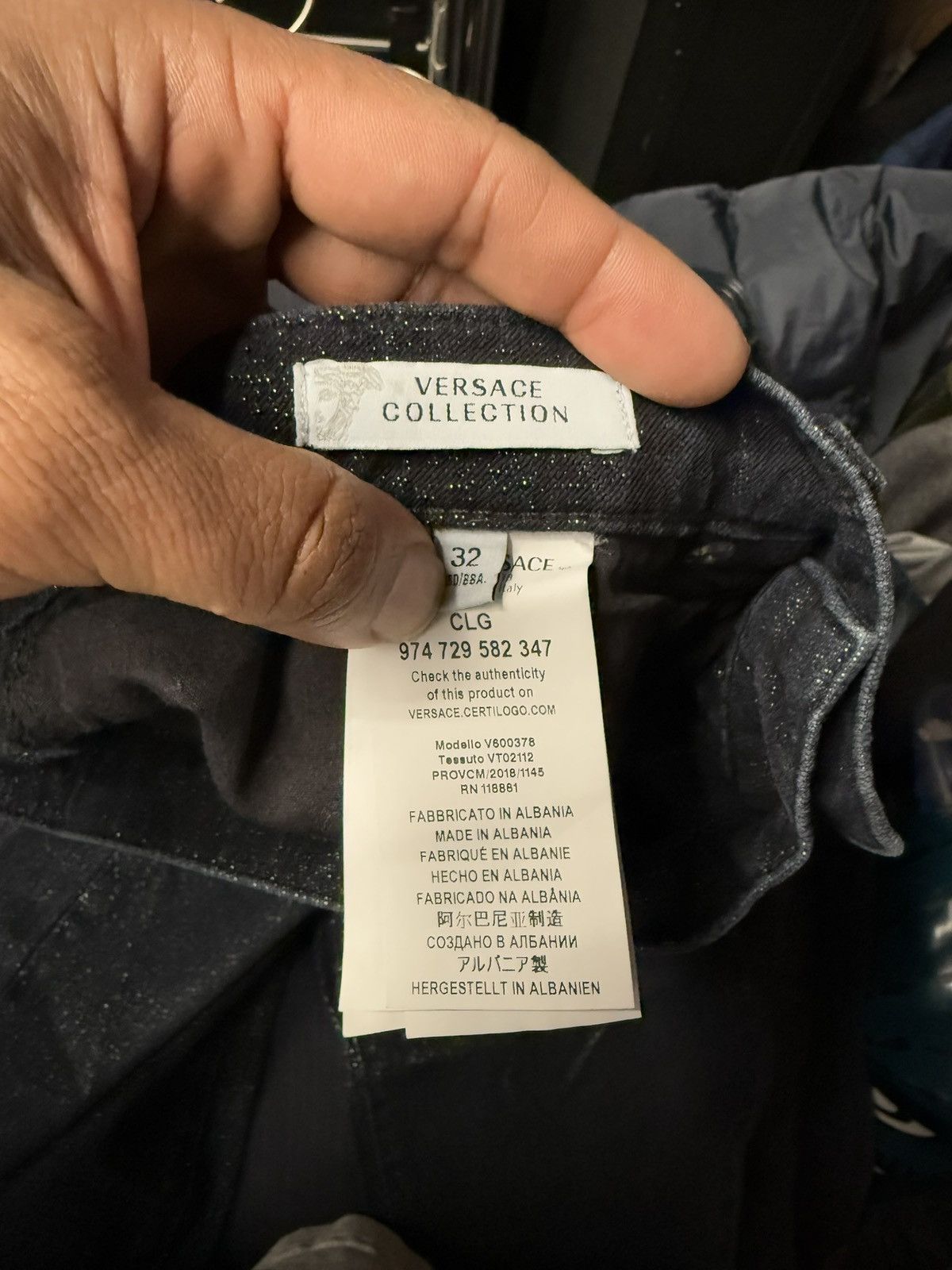 Versace Versace Collection Slim Fit Dark Wash Blue Denim 32 Size US 32 / EU 48 - 3 Thumbnail