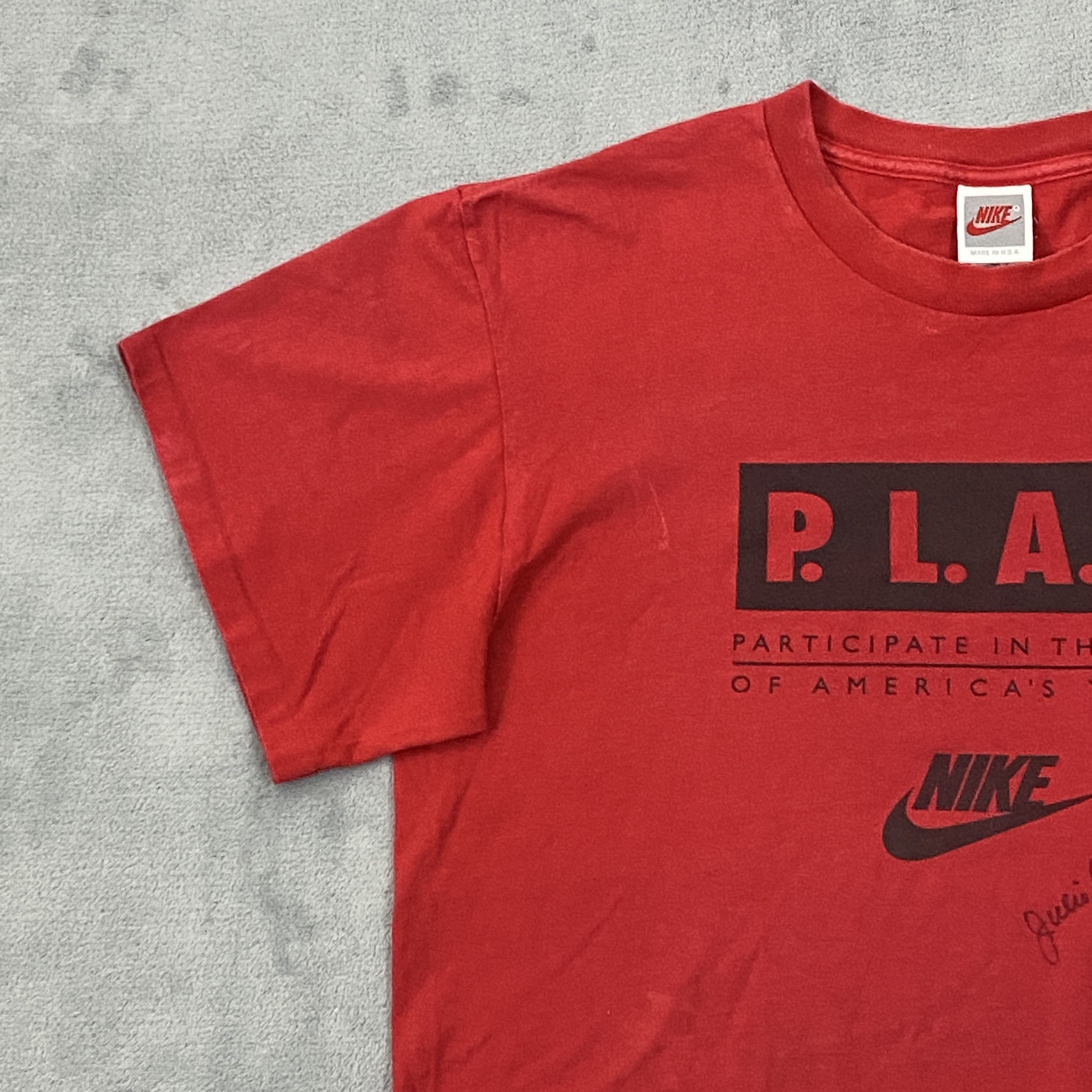 Nike × Vintage 80s JULIO CRUZ Hand Signed NIKE P.L.A.Y. T Shirt Men XL Size US XL / EU 56 / 4 - 4 Thumbnail