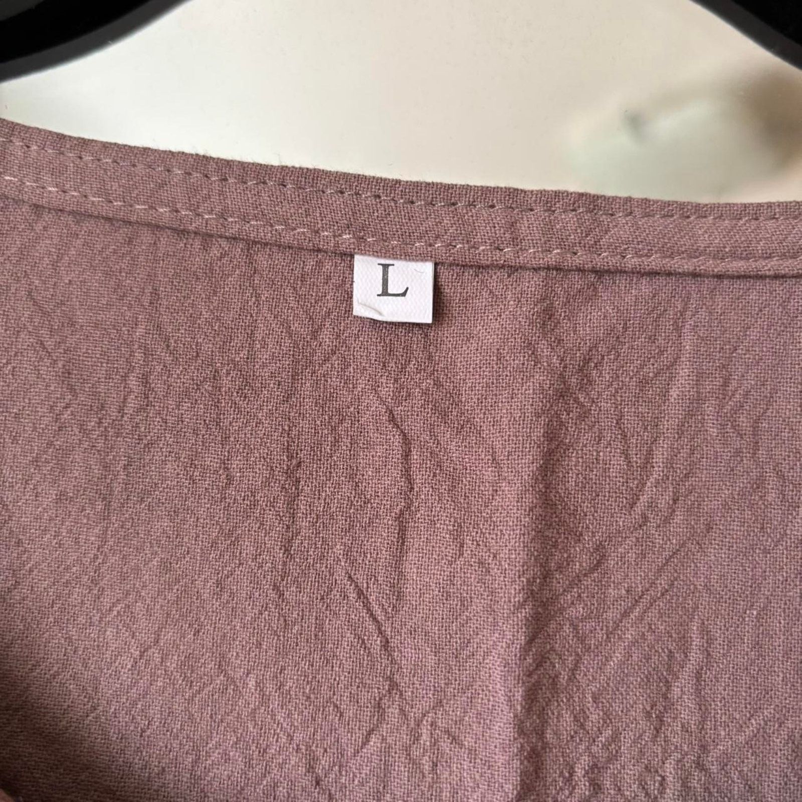 Other Brown Linen Simple Shift Dress Large Cottagecore Natural Size L / US 10 / IT 46 - 4 Thumbnail