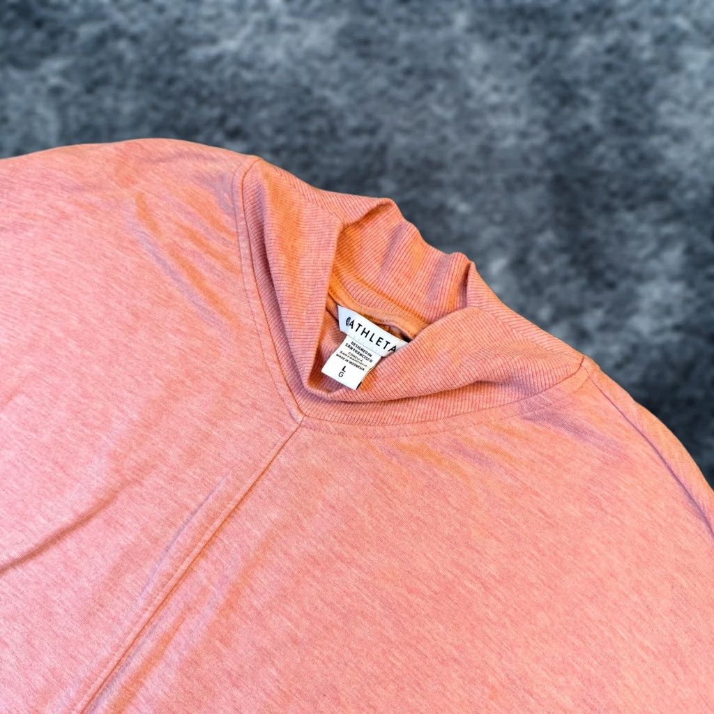 Athleta Athleta Puravida Sweatshirt Womens L Pink Mock Neck Relaxed Fit Pockets Pullover Athleisure Loungewear Gym & Training Size L / US 10 / IT 46 - 1 Thumbnail