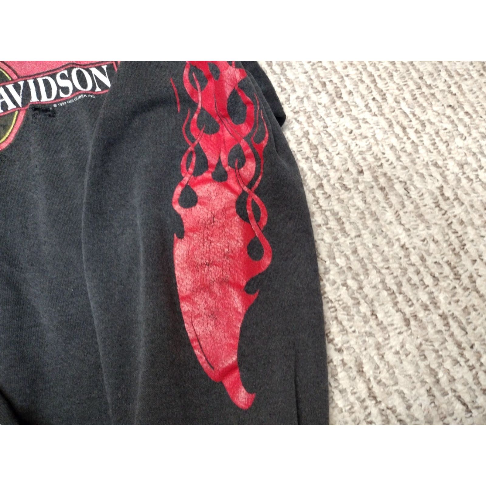 Harley Davidson VINTAGE Harley-Davidson Sweatshirt Shirt Biker Motorcycle 90s Black L Mens Pullover Graphic Print Logo Size US L / EU 52-54 / 3 - 5 Thumbnail
