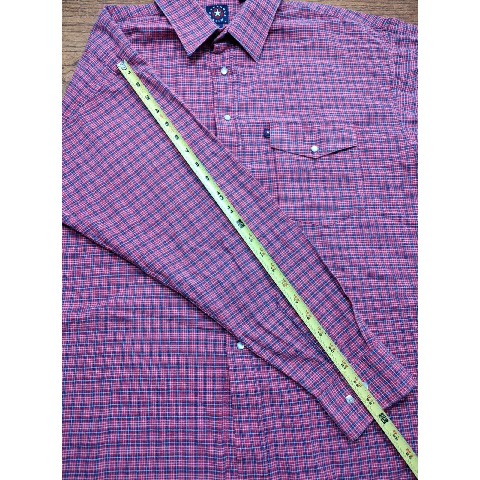 Vintage VINTAGE Panhandle Slim Shirt Mens XL Red Plaid Pearl Snap Cowboy Rodeo Short Sleeve Button-Up Classic Workwear Mens Size US XL / EU 56 / 4 - 7 Thumbnail