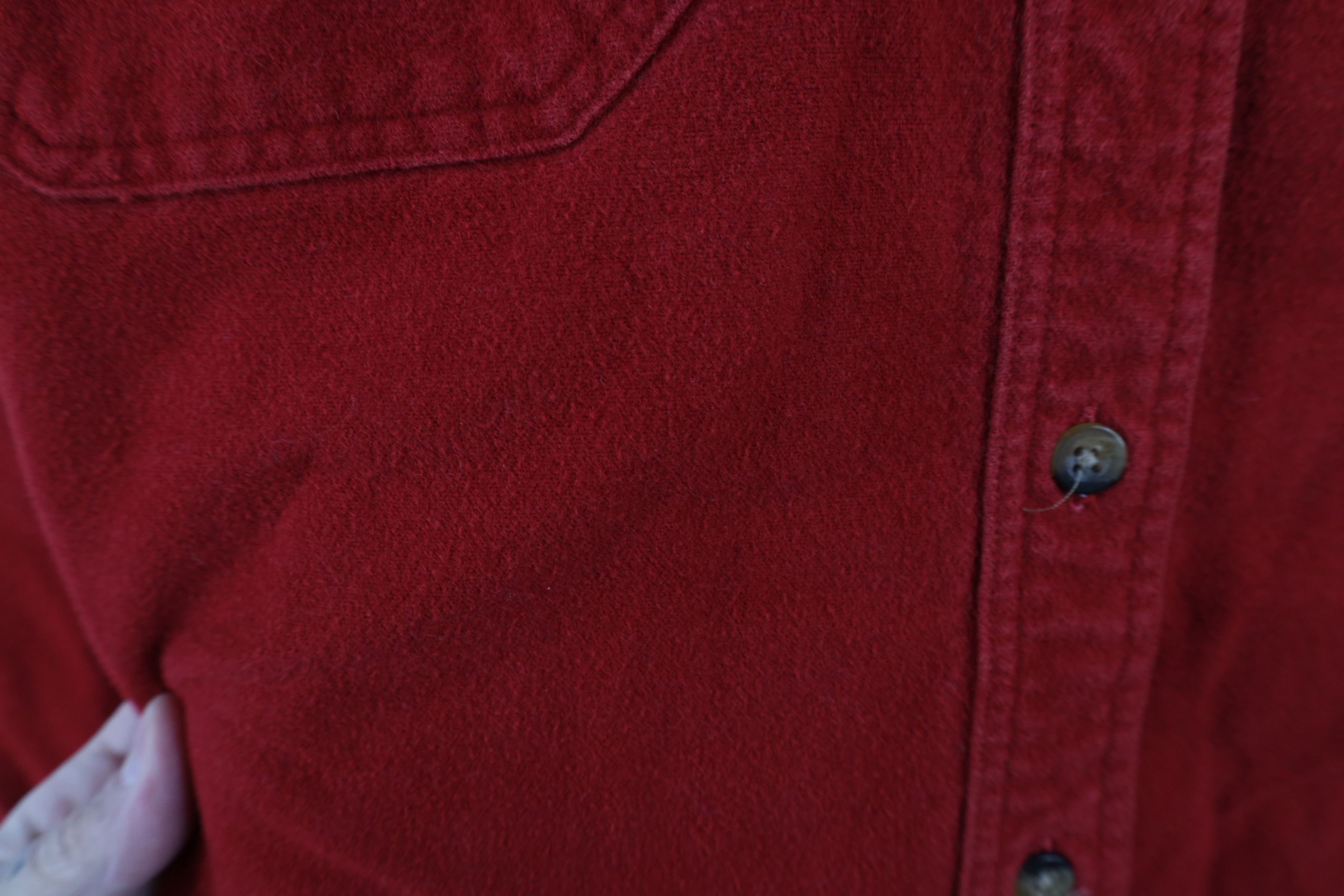 Lands' End × Vintage Vintage 90s Lands End Chamois Cloth Button Shirt Red USA Size XXL / US 16-18 / IT 52-54 - 5 Thumbnail