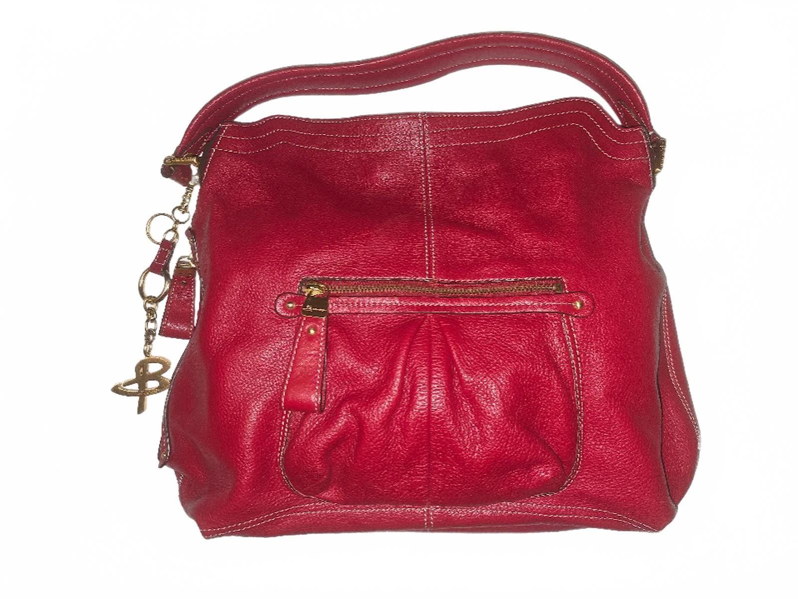 Other B Makowsky Cranberry Red Soft Pebbled Leather Hobo Size ONE SIZE - 1 Thumbnail