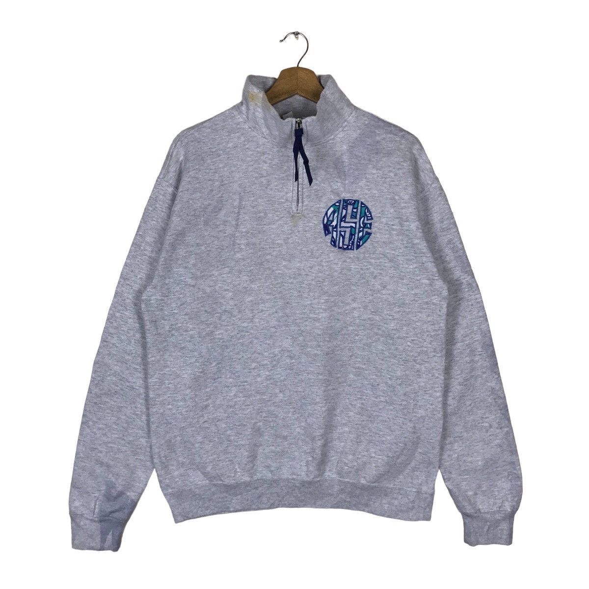 Vintage Jerzees NuBlend Quarter Zip Pullover Jumper