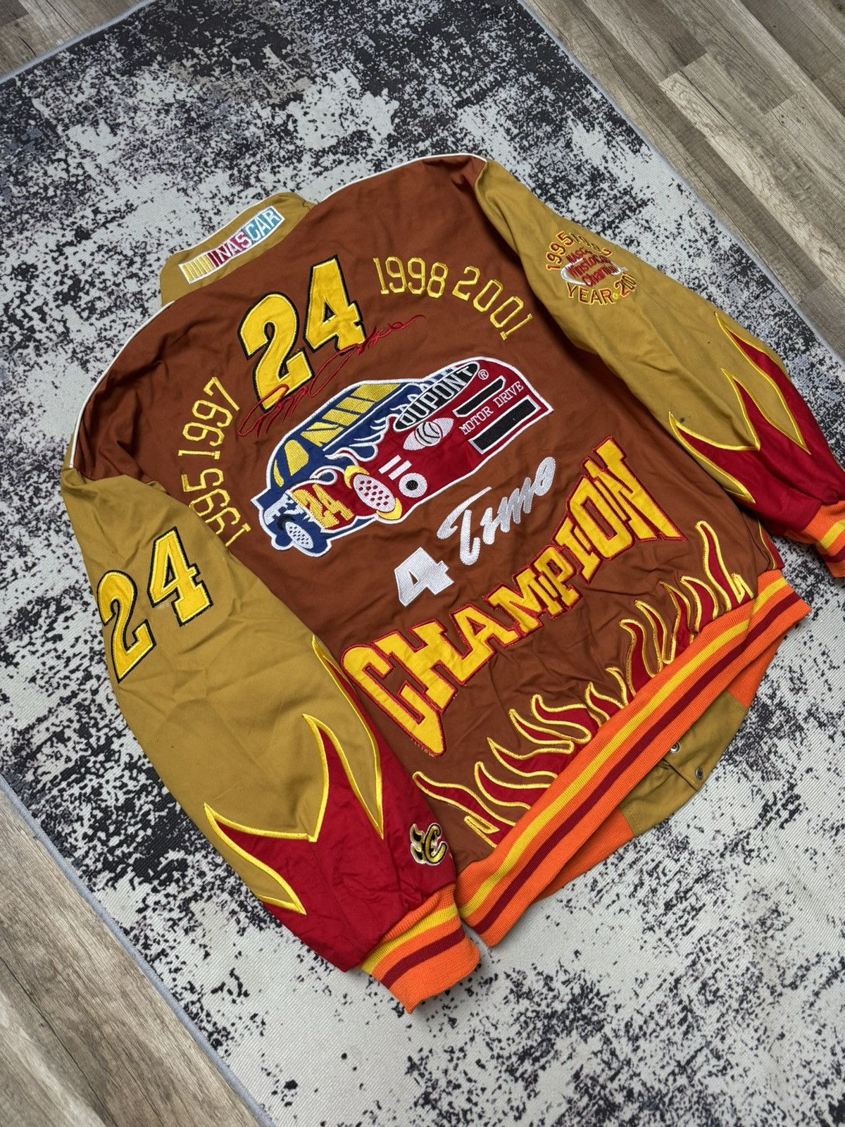 Jeff Hamilton Vintage Jeff Hamilton Racing Jacket Jeff Gordon Flames Size US L / EU 52-54 / 3 - 4 Thumbnail